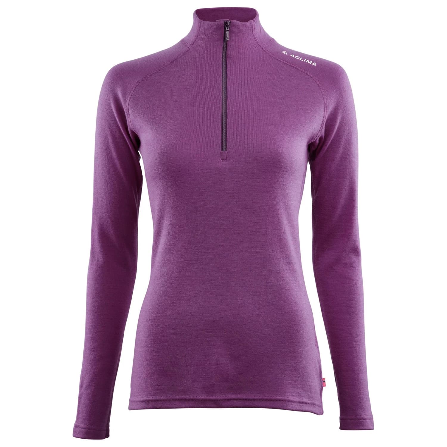 Дамски вълнен пуловер Aclima Women's WW Mock Neck Merino base layer - Sunset Purple