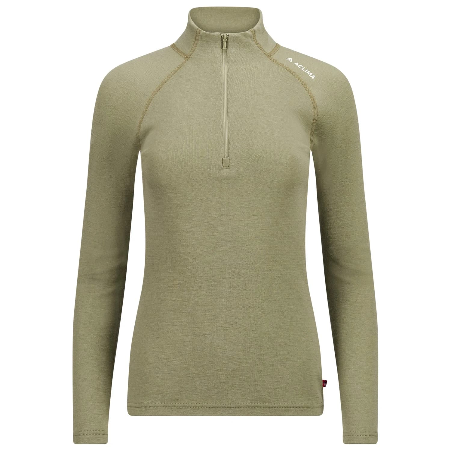 Дамски вълнен пуловер Aclima Women's WW Mock Neck Merino base layer - Aloe