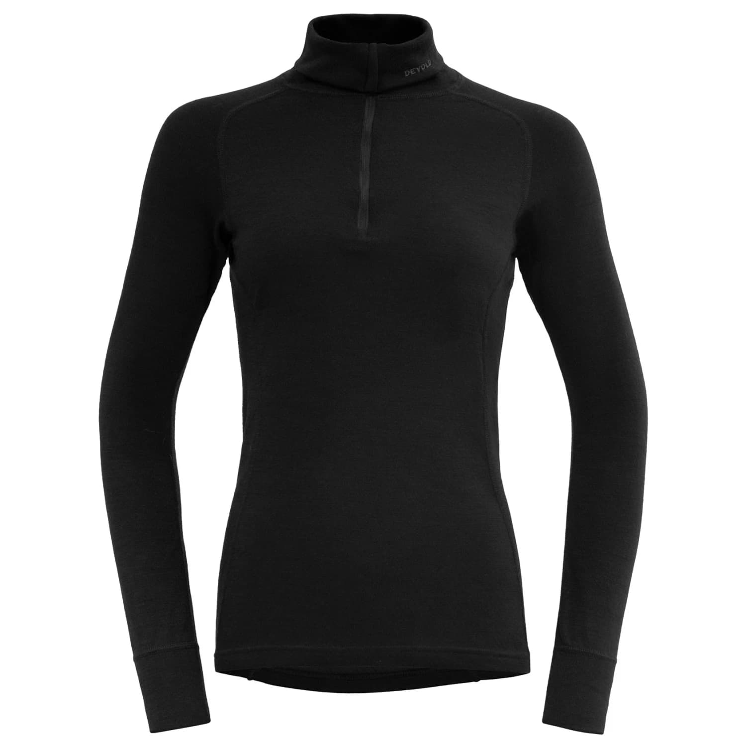 Дамско мериносово термобельо Devold Duo Active Woman Zip Neck Merino base layer - Black