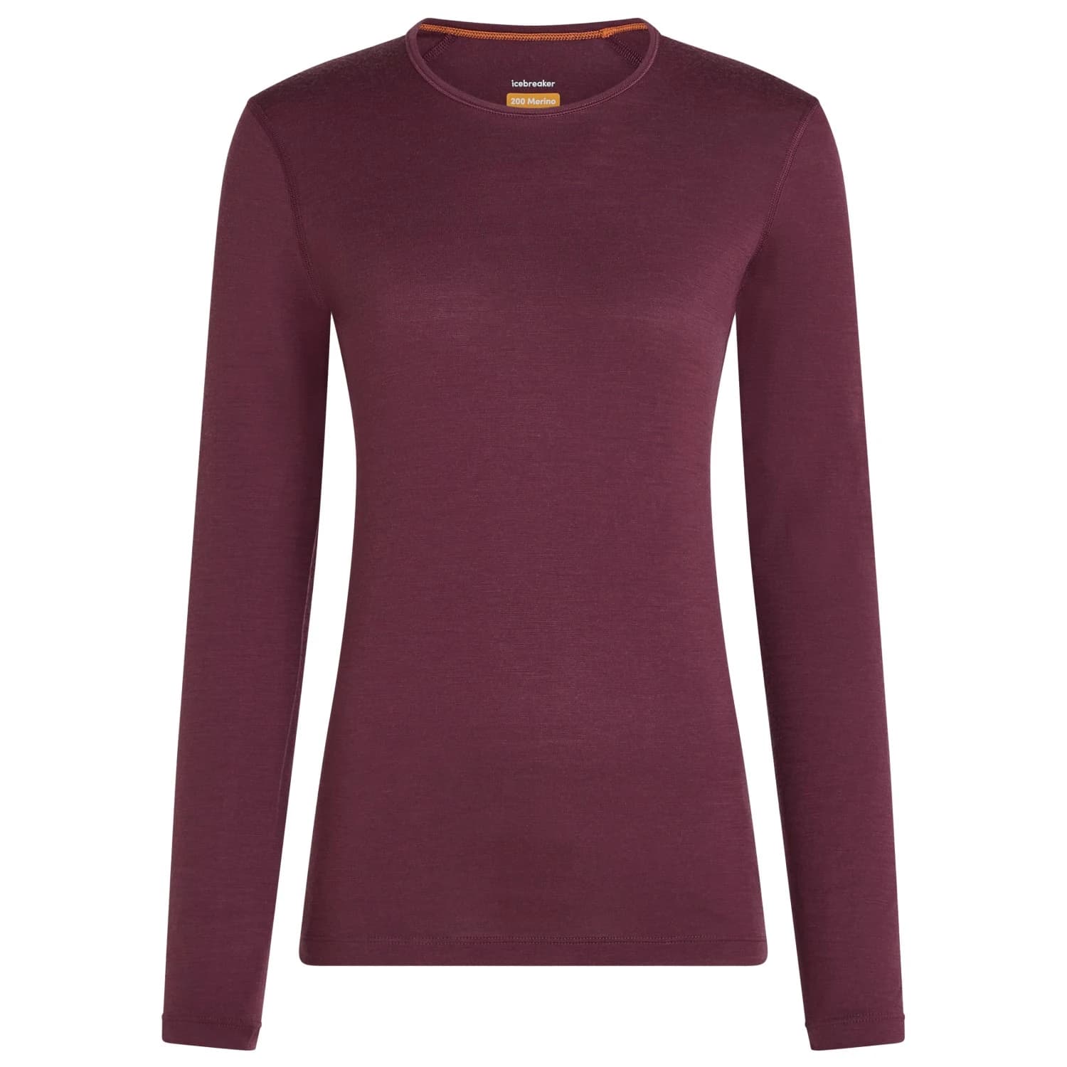Дамско мериносово термобельо Icebreaker Women's 200 Oasis L/S Crewe Merino base layer - Dark Berry