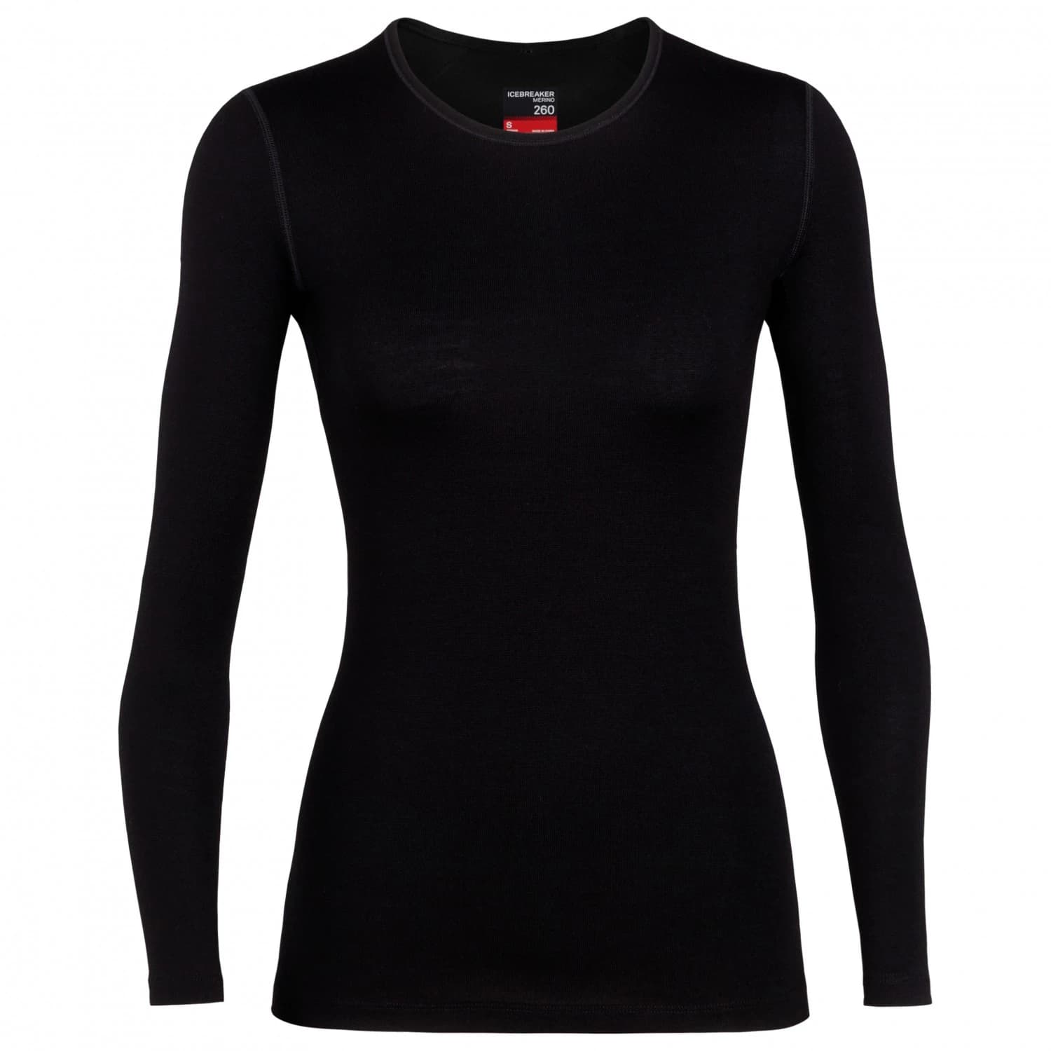 Дамско мериносово термобельо Icebreaker Women's 260 Tech L/S Crewe Merino base layer - Black