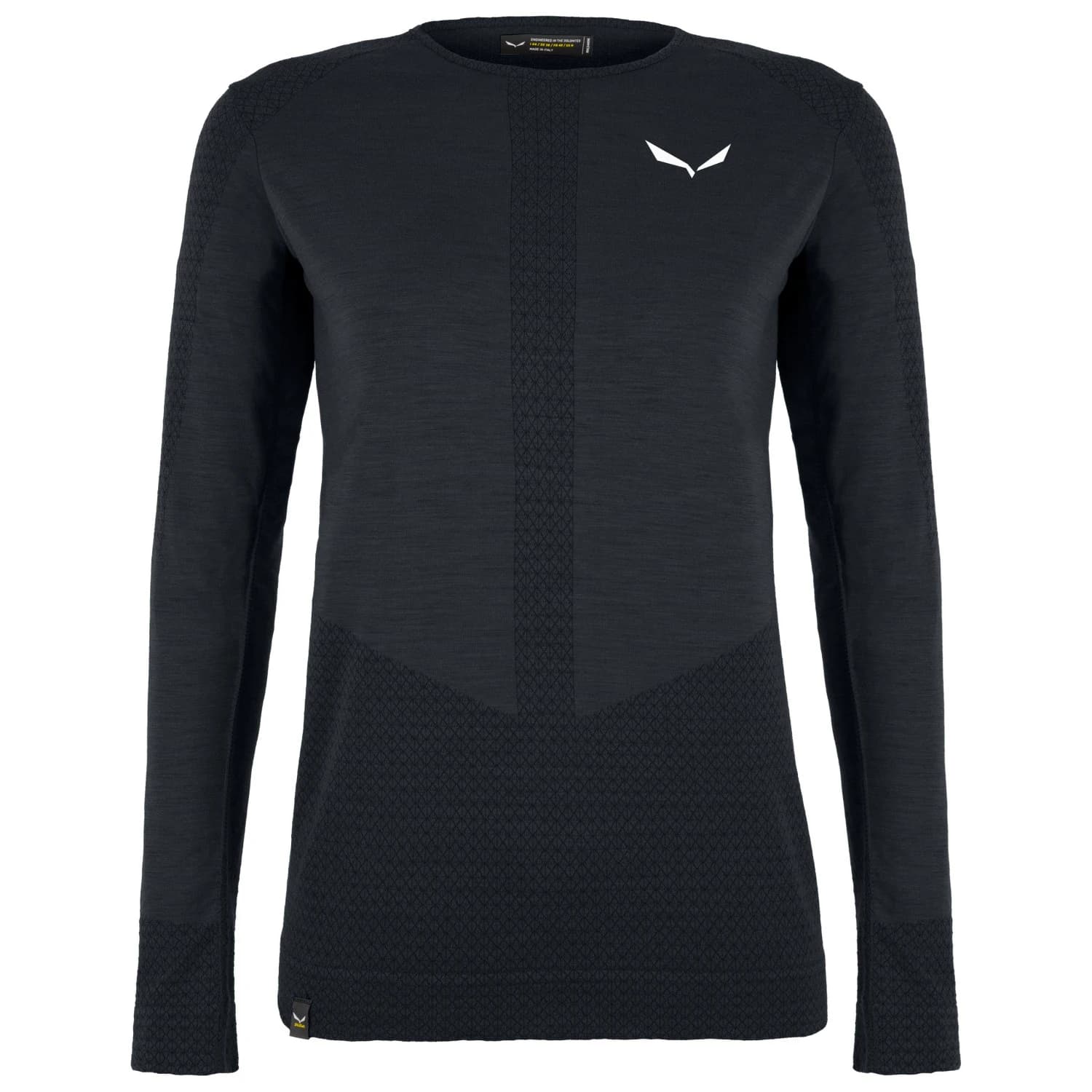 Дамско мериносово термобельо Salewa Women's Zebru Responsive L/S Tee Merino base layer - Onyx