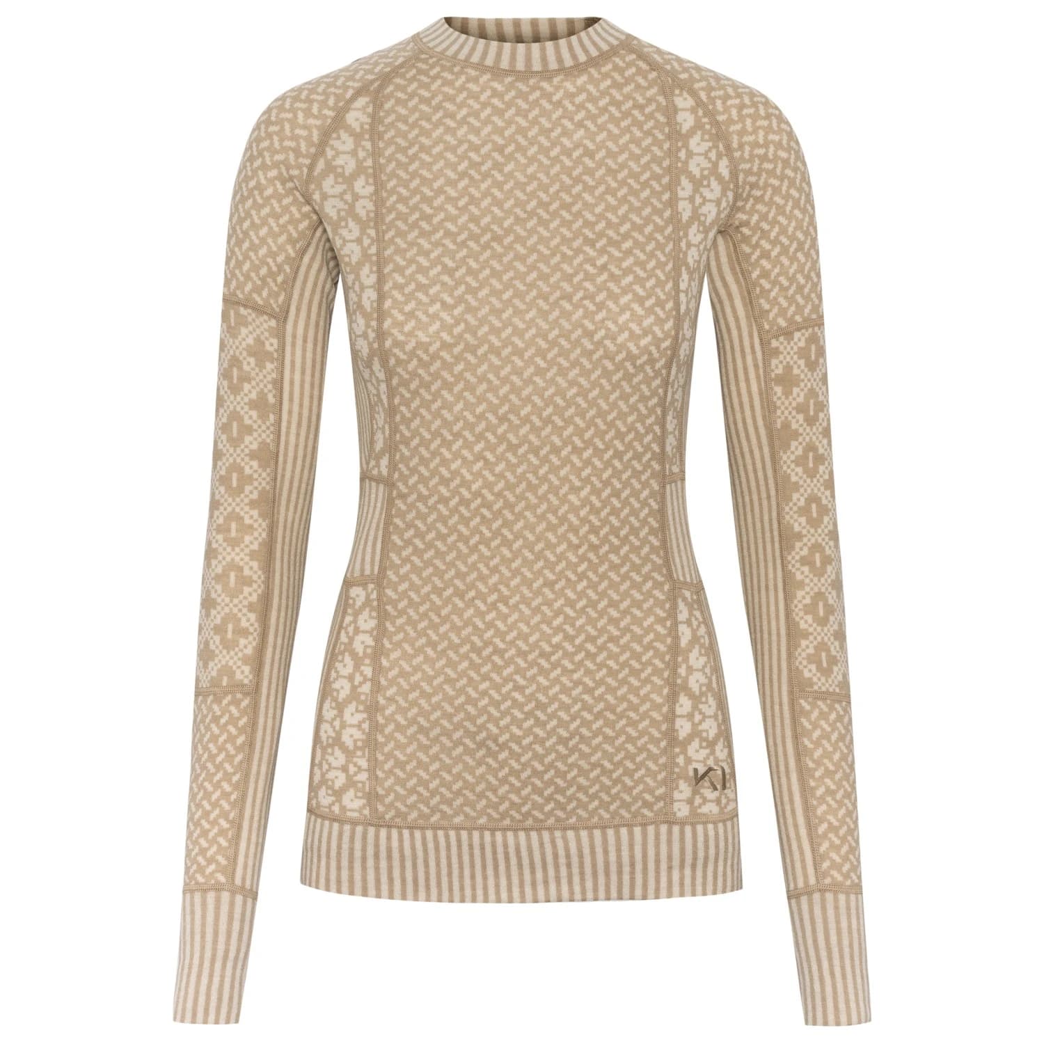 Мериносово термобельо Kari Traa Women's Smekker L/S Merino base layer - Mocha