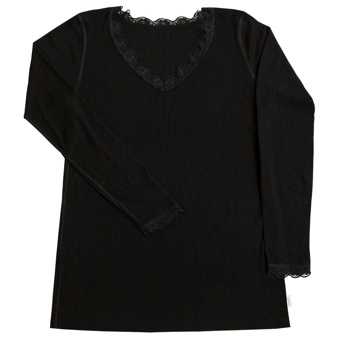 Дамско мериносово термобельо Joha Women's Blouse I L/S 70/30 Merino base layer - Black