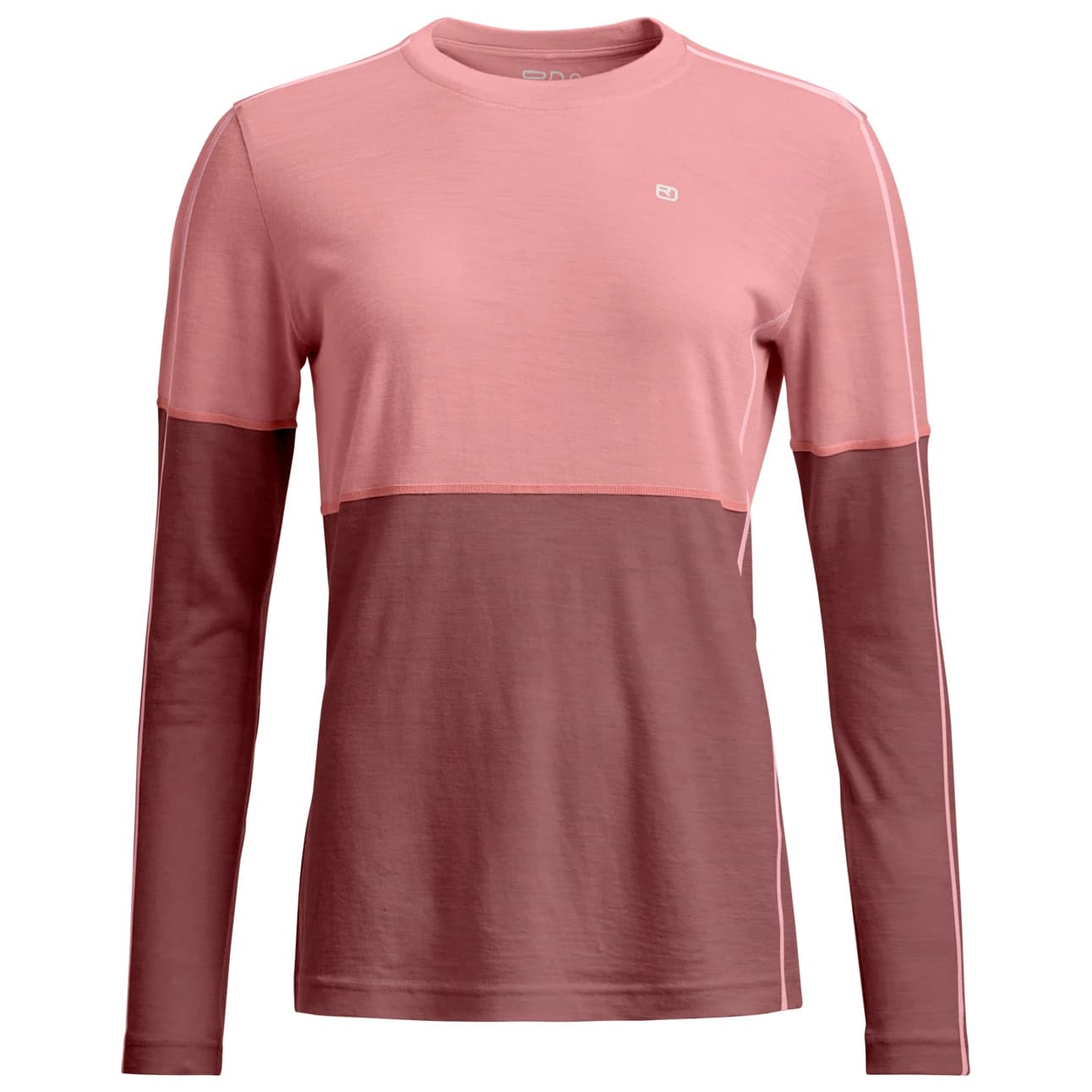 Дамско мериносово термобельо Ortovox Women's 185 Rock'N'Wool Long Sleeve Merino base layer - Dusk Rose