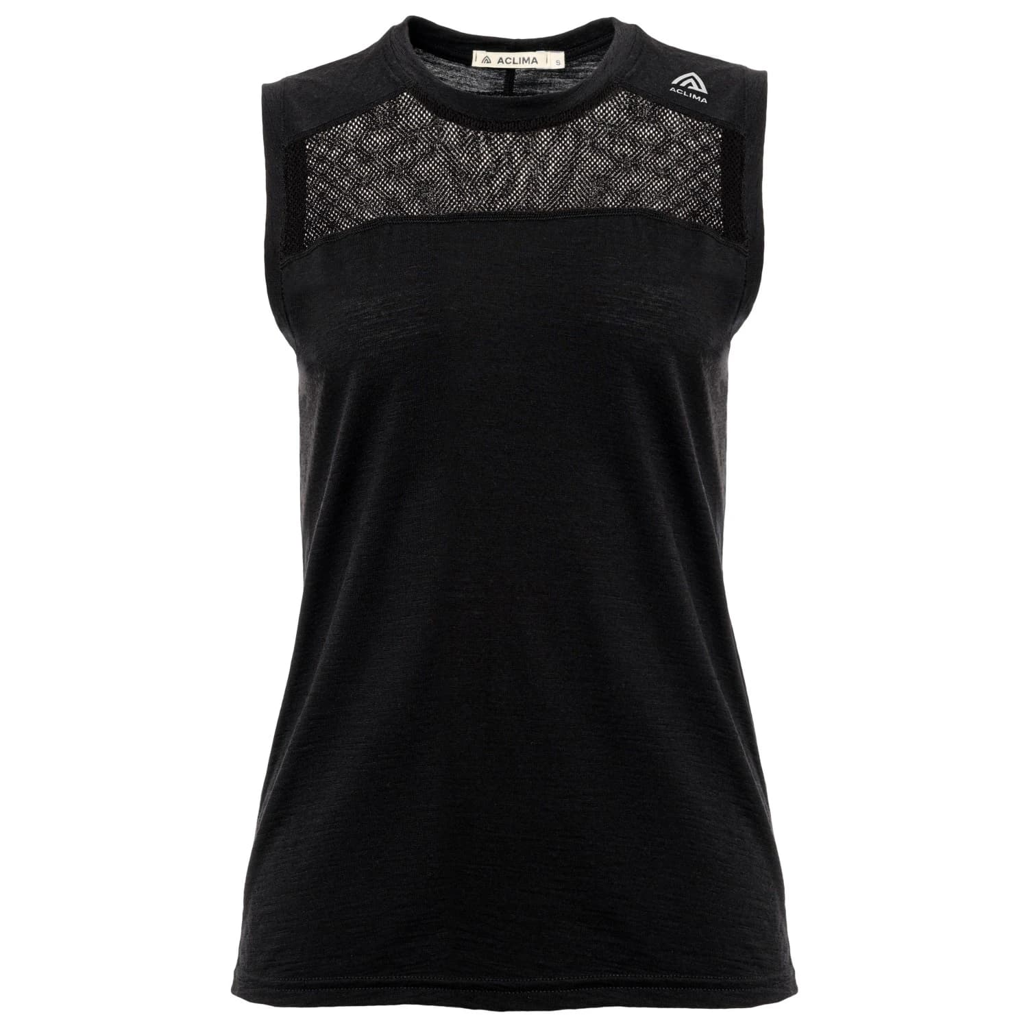 Дамско мериносово термобельо Aclima Women's Lightwool Sports Singlet Merino base layer - Jet Black