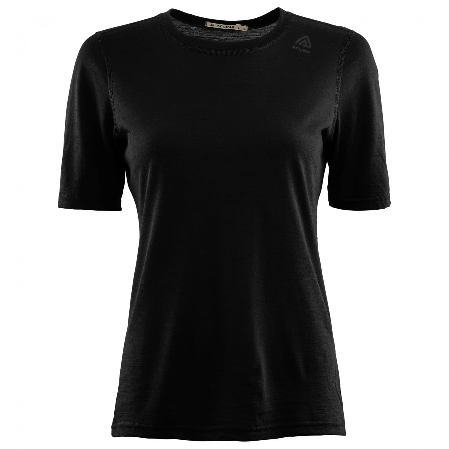 Дамско мериносово термобельо Aclima Women's Lightwool Undershirt Tee Merino base layer - Jet Black
