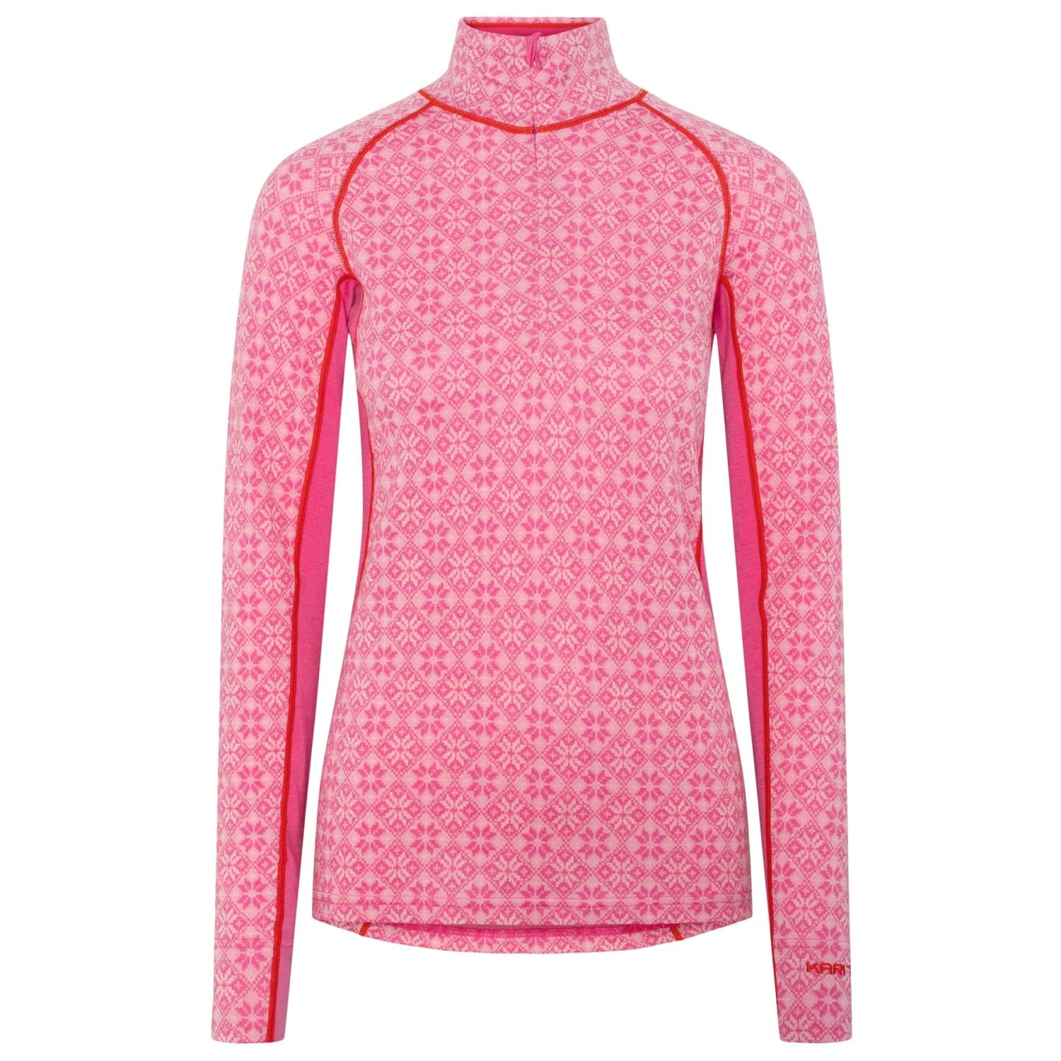 Мериносово термобельо Kari Traa Women's Rose Light Half Zip Merino base layer - Spink / Bright Pink