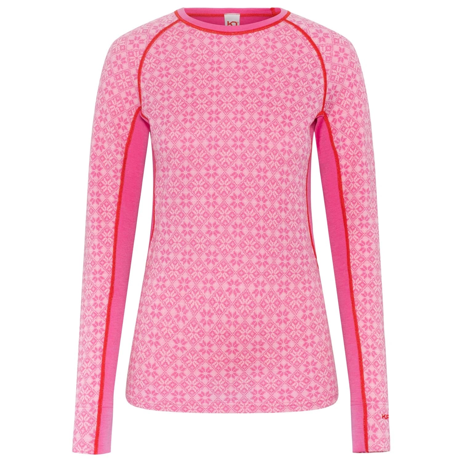 Мериносово термобельо Kari Traa Women's Rose Light L/S Merino base layer - Spink / Bright Pink