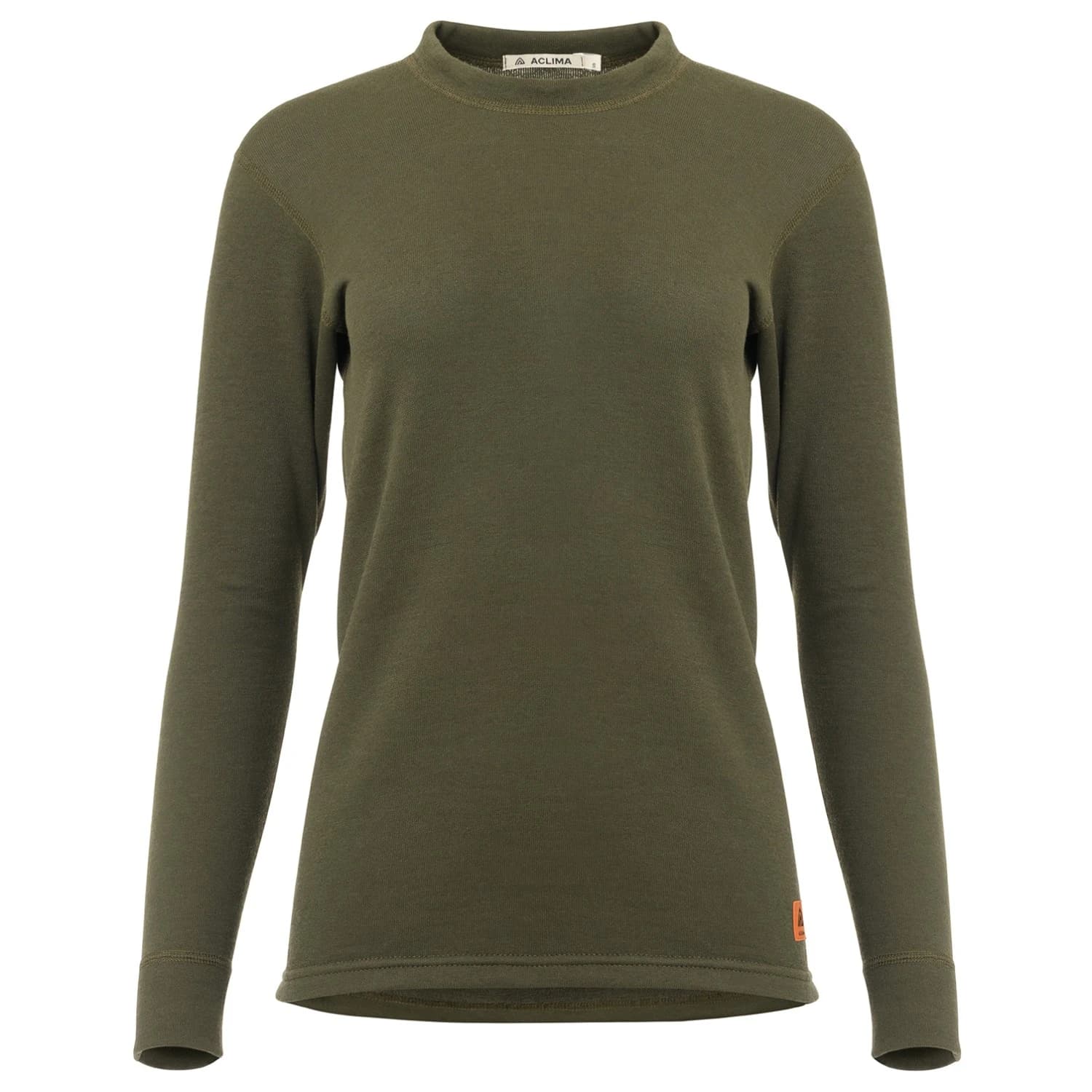 Дамско мериносово термобельо Aclima Women's Woolterry Crew Neck Merino jumper - Olive Night