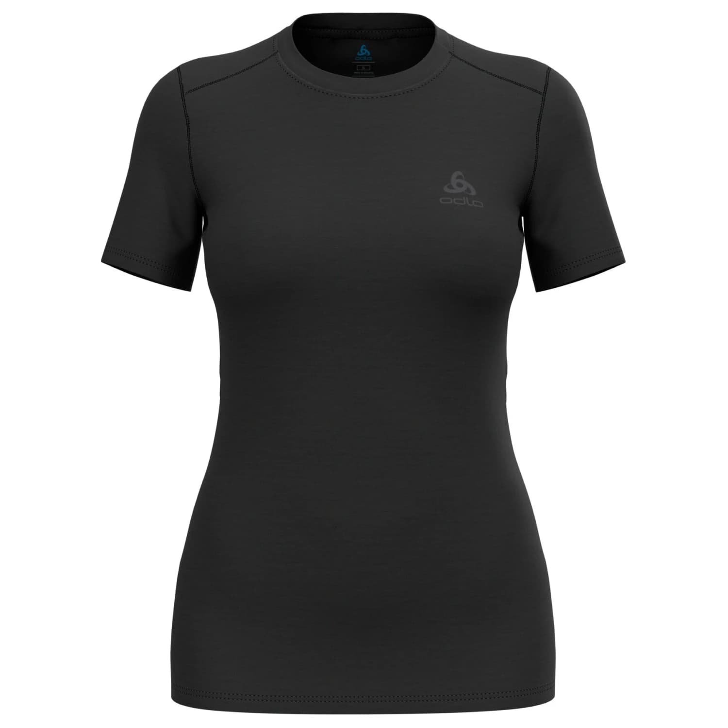 Дамско мериносово термобельо Odlo Women's Merino 160 Baselayer Crew Neck S/S Merino base layer - Black