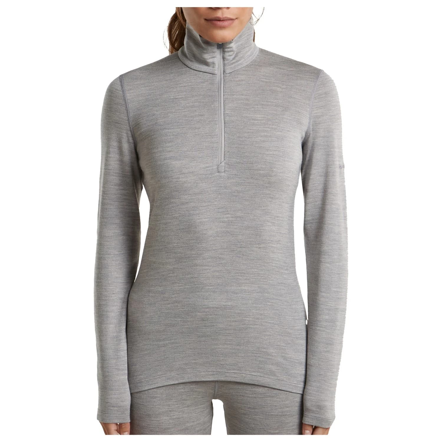 Мериносово термобельо Icebreaker Women's 260 Tech L/S Half Zip Merino base layer - Metro Heather