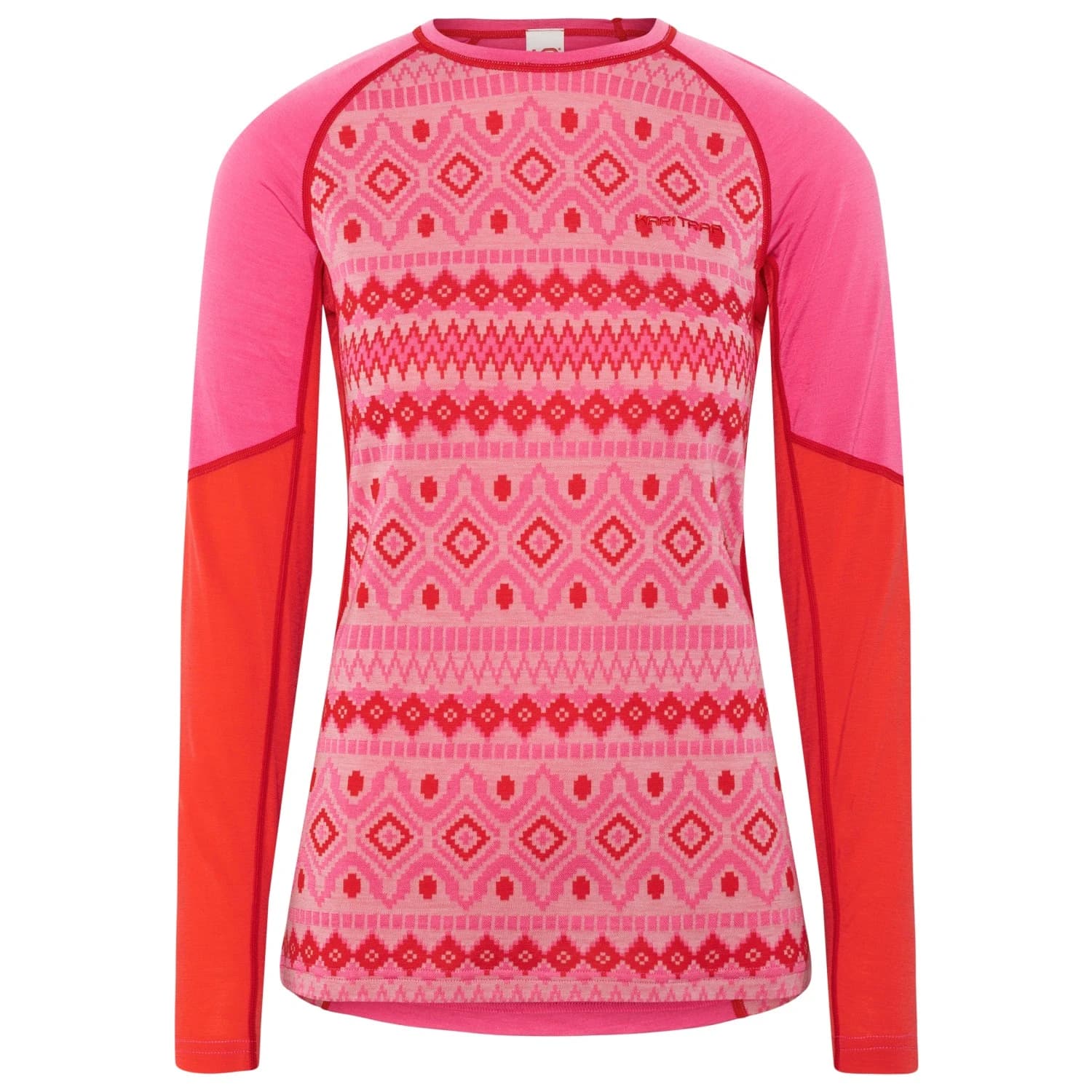 Мериносово термобельо Kari Traa Women's Malia L/S Merino base layer - Bright Pink