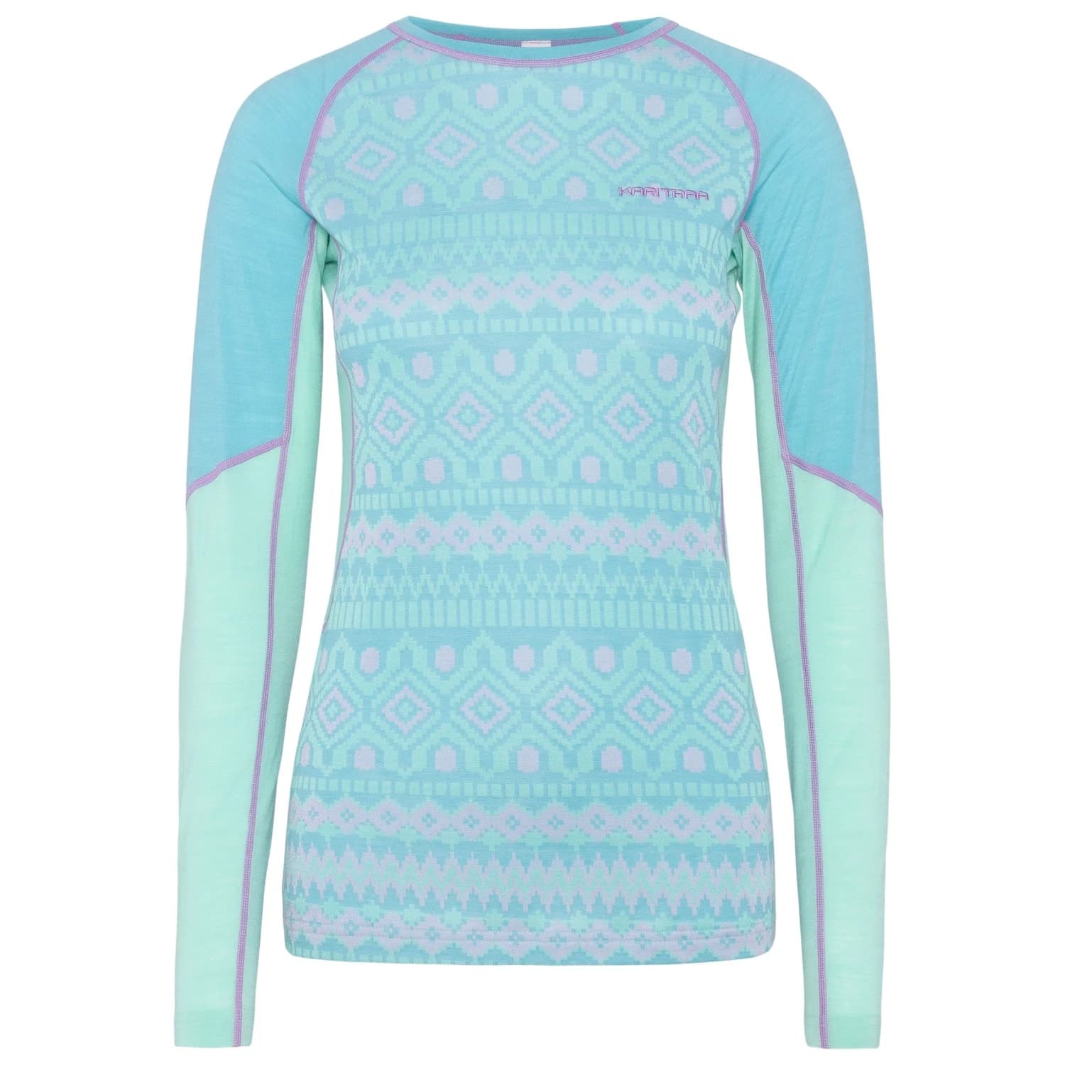 Мериносово термобельо Kari Traa Women's Malia L/S Merino base layer - Blue Lagoon