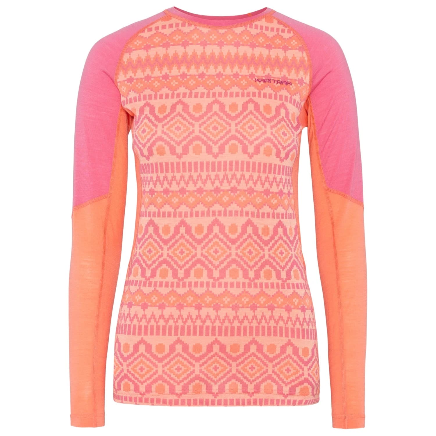 Мериносово термобельо Kari Traa Women's Malia L/S Merino base layer - Bubblegum