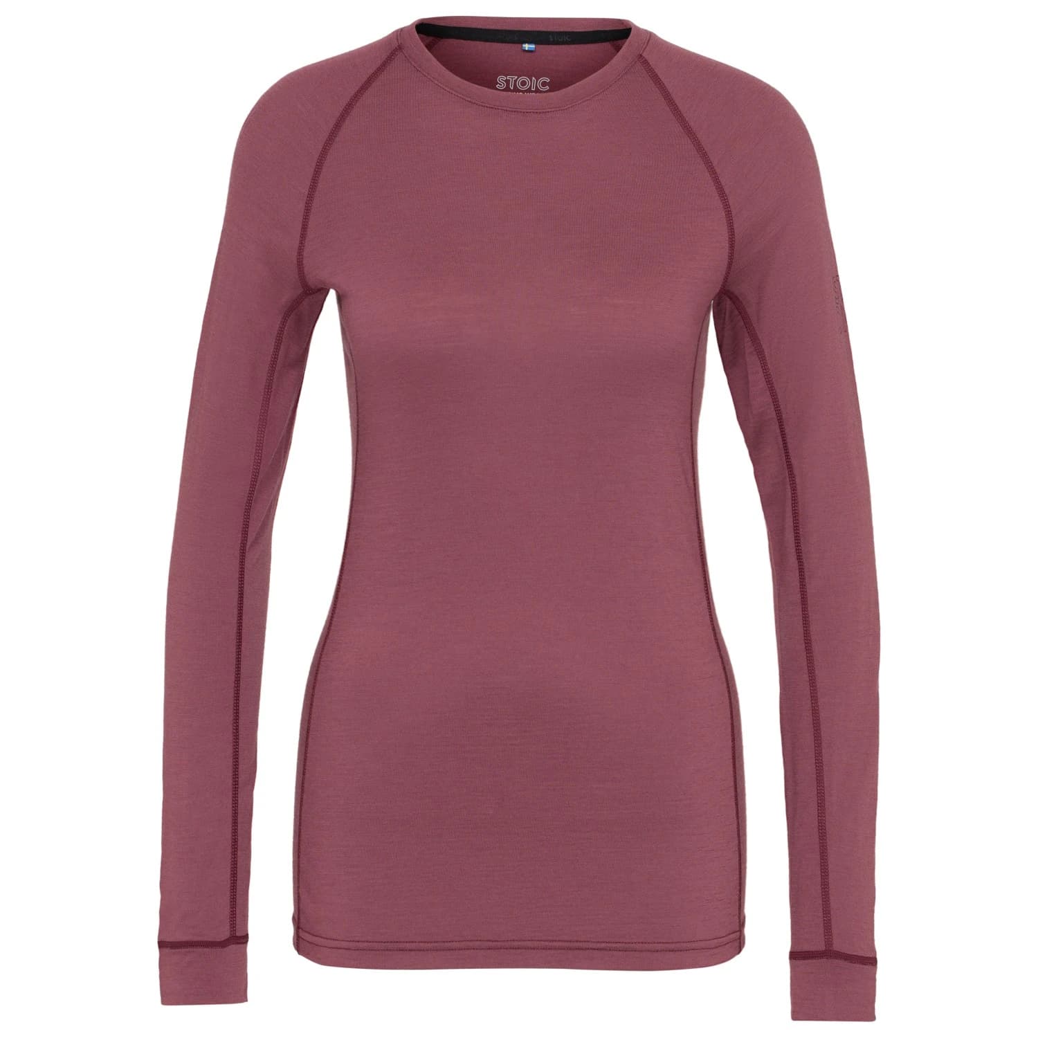 Дамско мериносово термобельо Stoic Women's Merino180 BengtSt. L/S Merino base layer - Plum Red