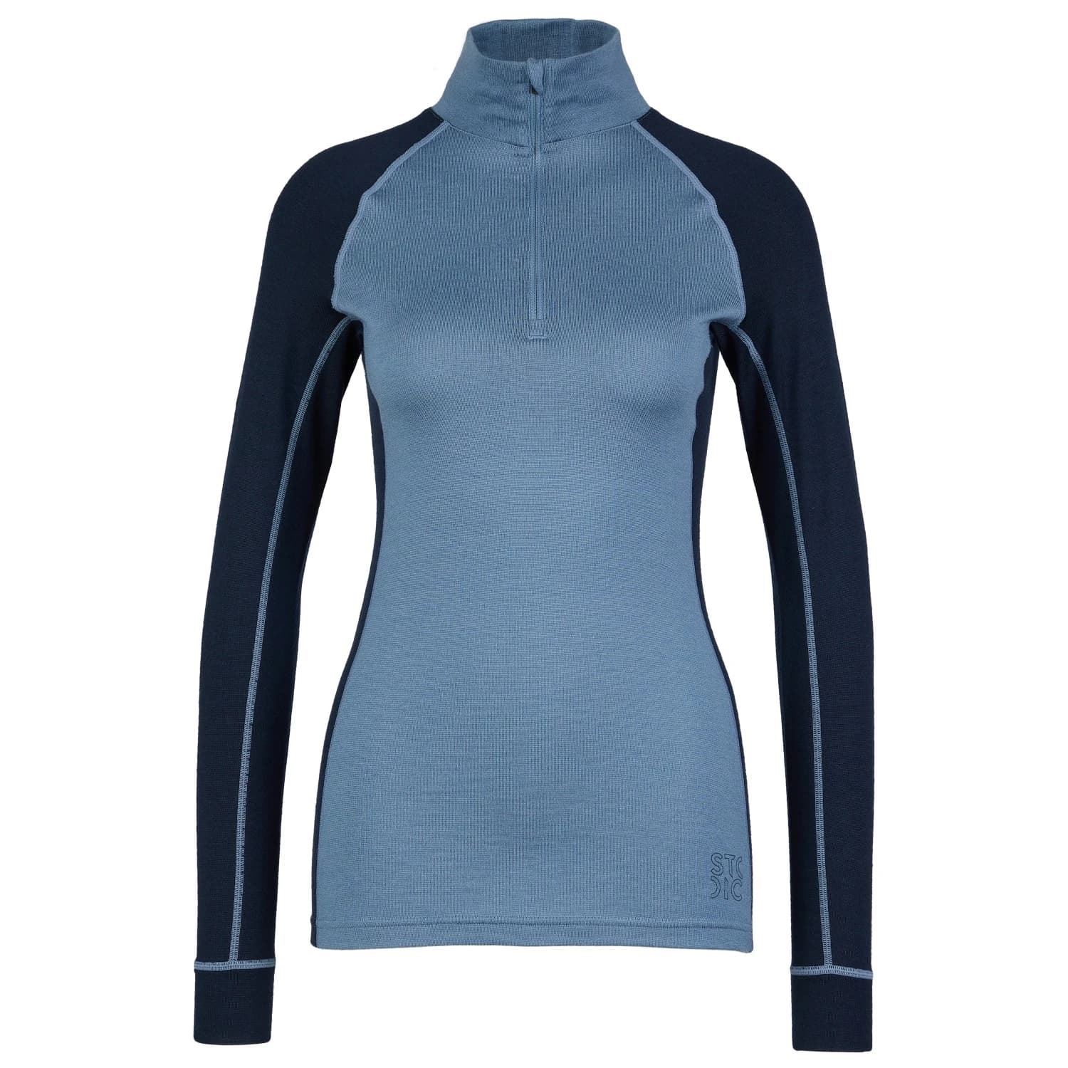 Дамско мериносово термобельо Stoic Women's Merino240 BengtSt. Half Zip Merino base layer - Ocean Blue / Dark Navy