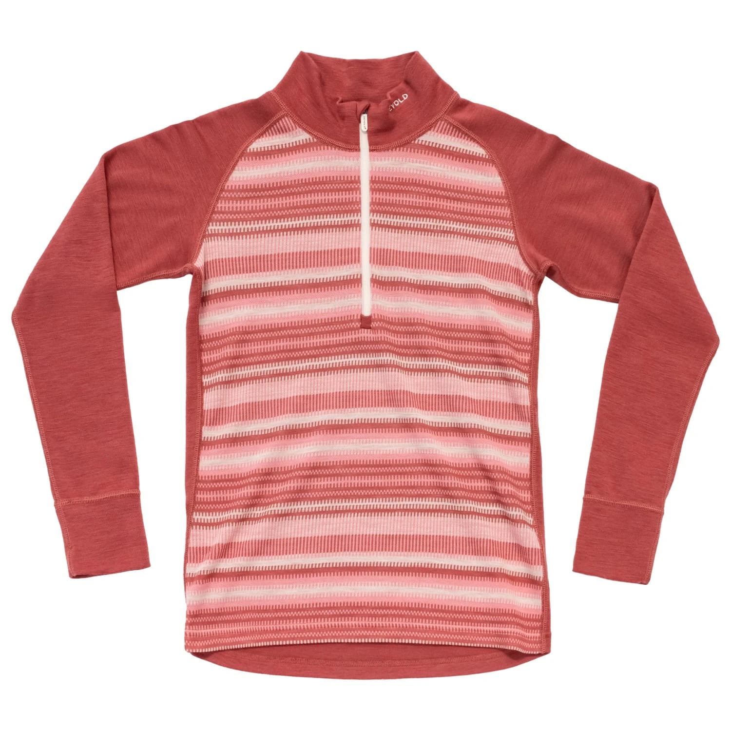 Дамско мериносово термобельо Devold Women's Signature Merino 230 Zip Merino base layer - Marsala