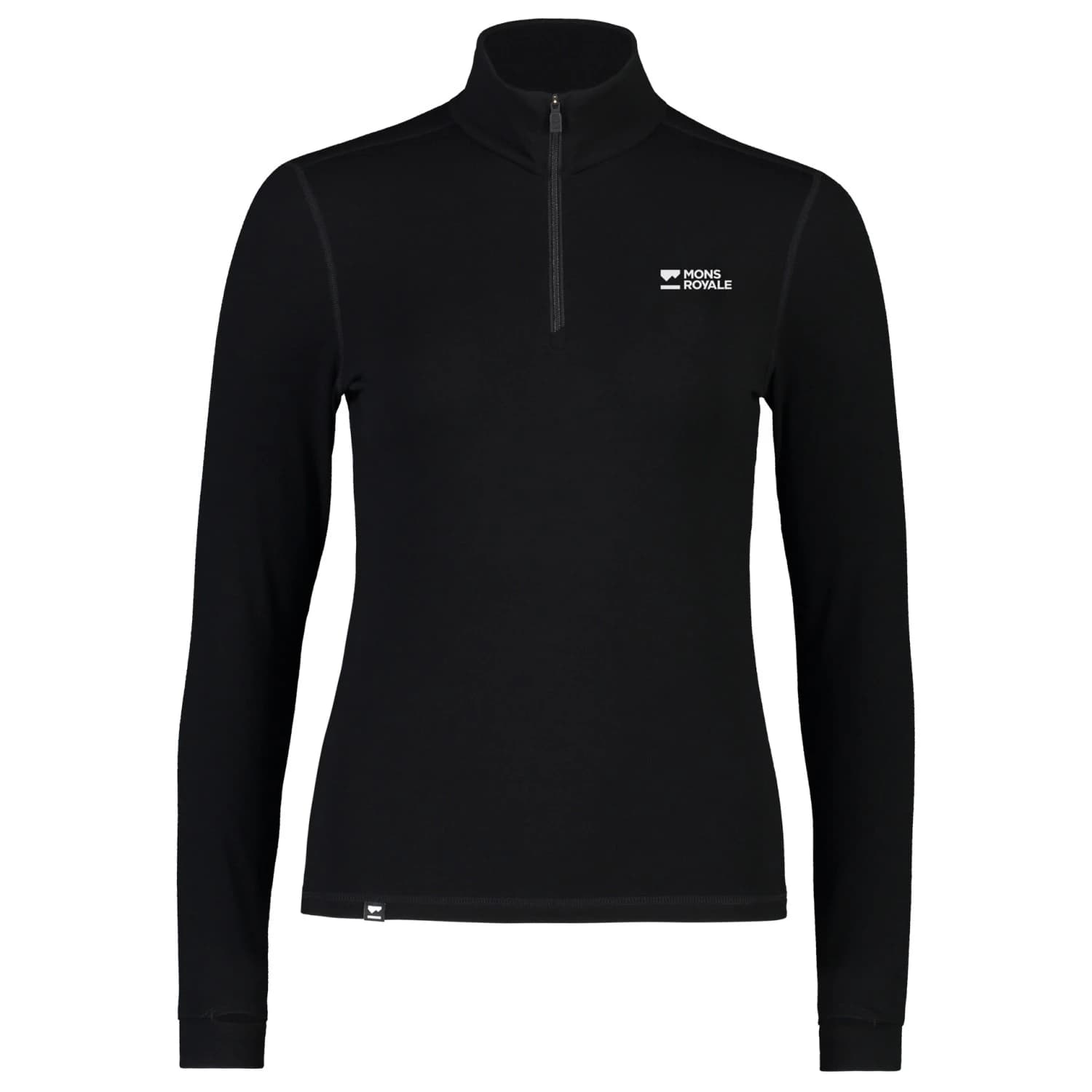 Мериносово термобельо Mons Royale Women's Cascade Merino Flex 200 1/4 Zip Merino base layer - Black