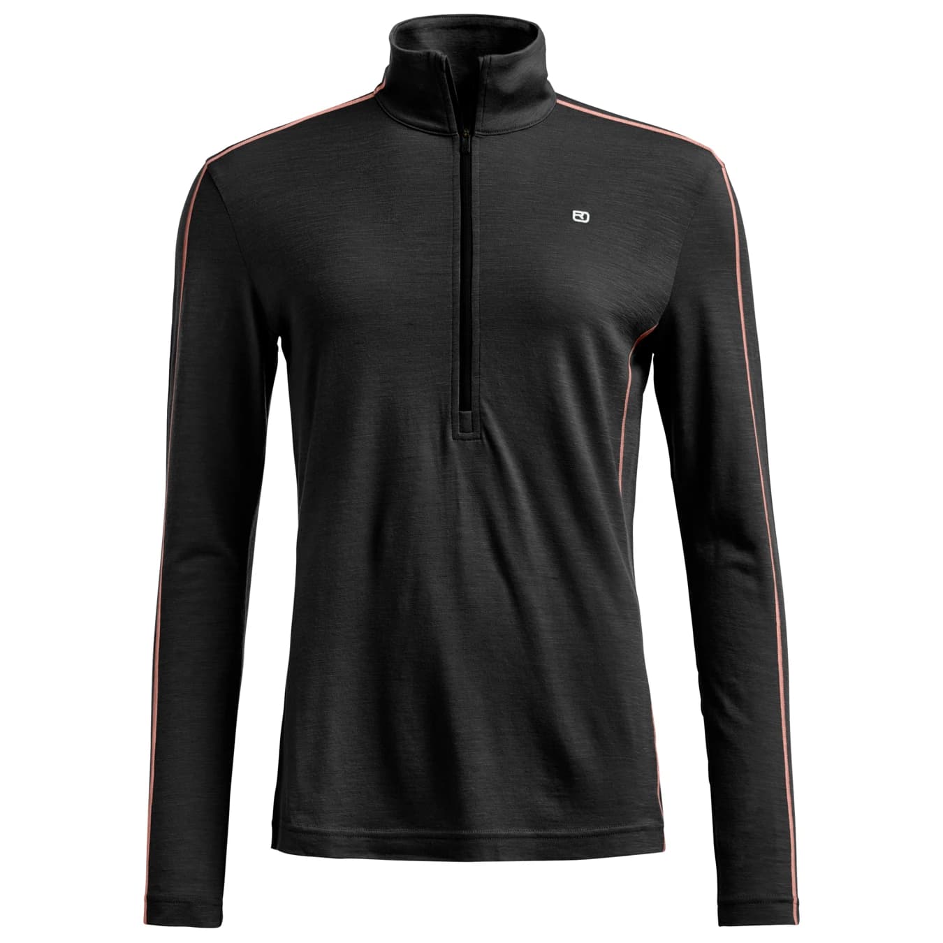 Дамско мериносово термобельо Ortovox Women's 185 Rock'N'Wool Zip Neck Merino base layer - Black Raven