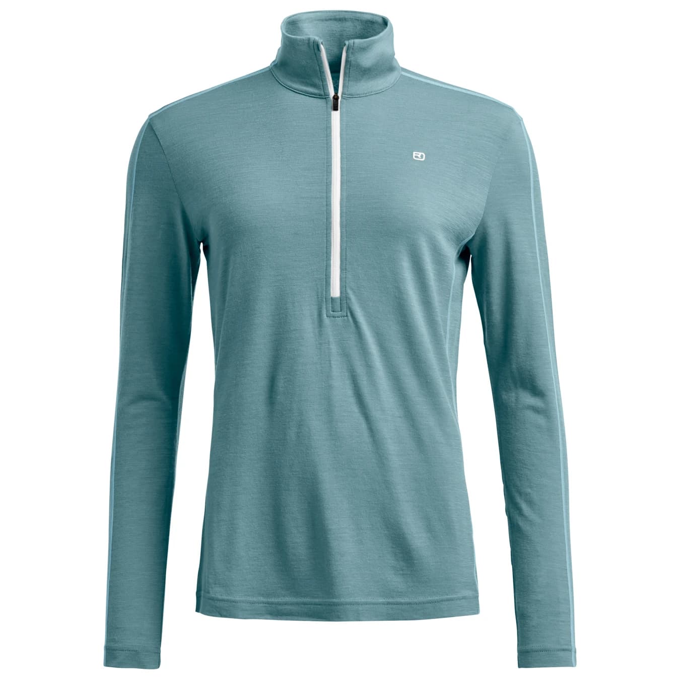 Дамско мериносово термобельо Ortovox Women's 185 Rock'N'Wool Zip Neck Merino base layer - Icy Shore