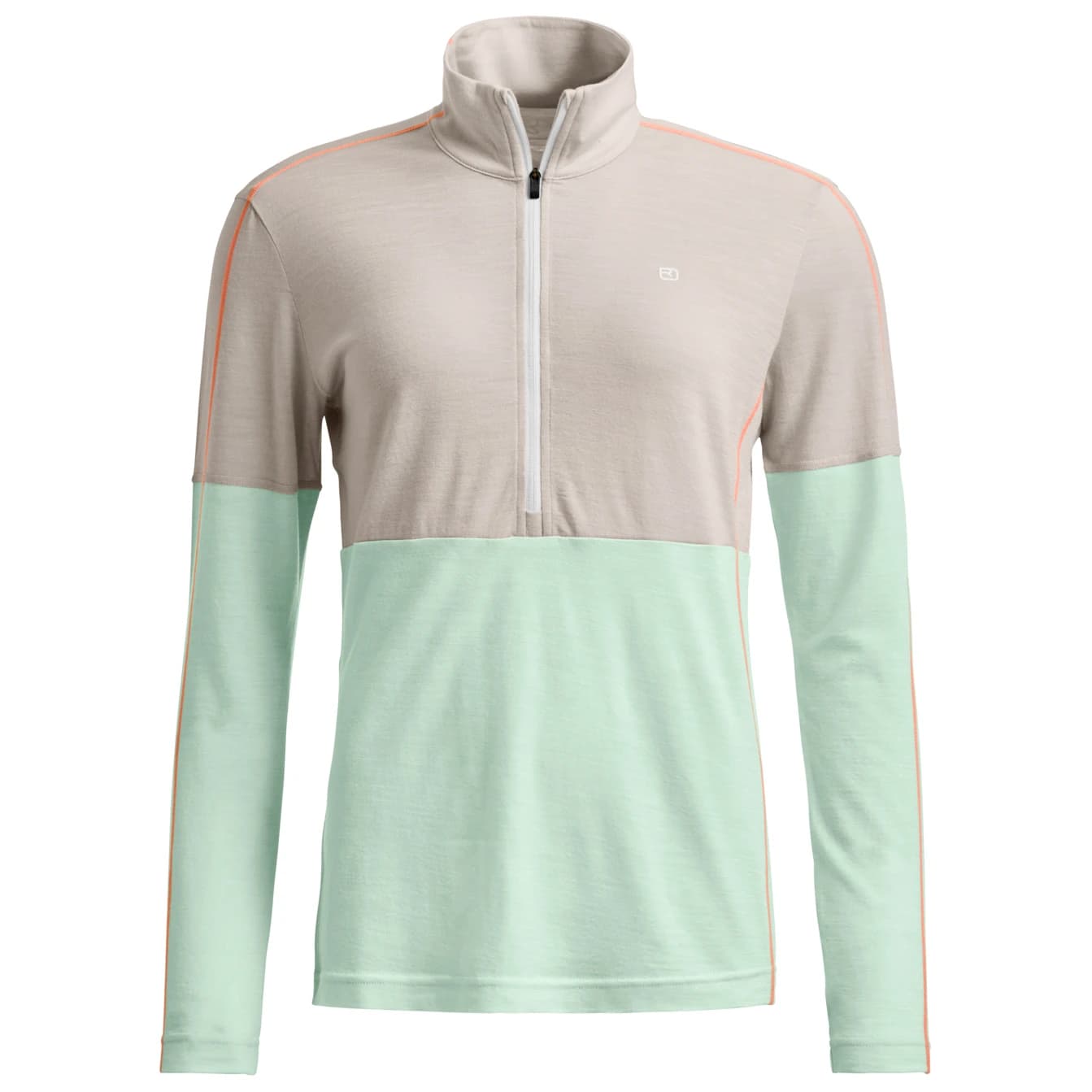 Дамско мериносово термобельо Ortovox Women's 185 Rock'N'Wool Zip Neck Merino base layer - White Tea