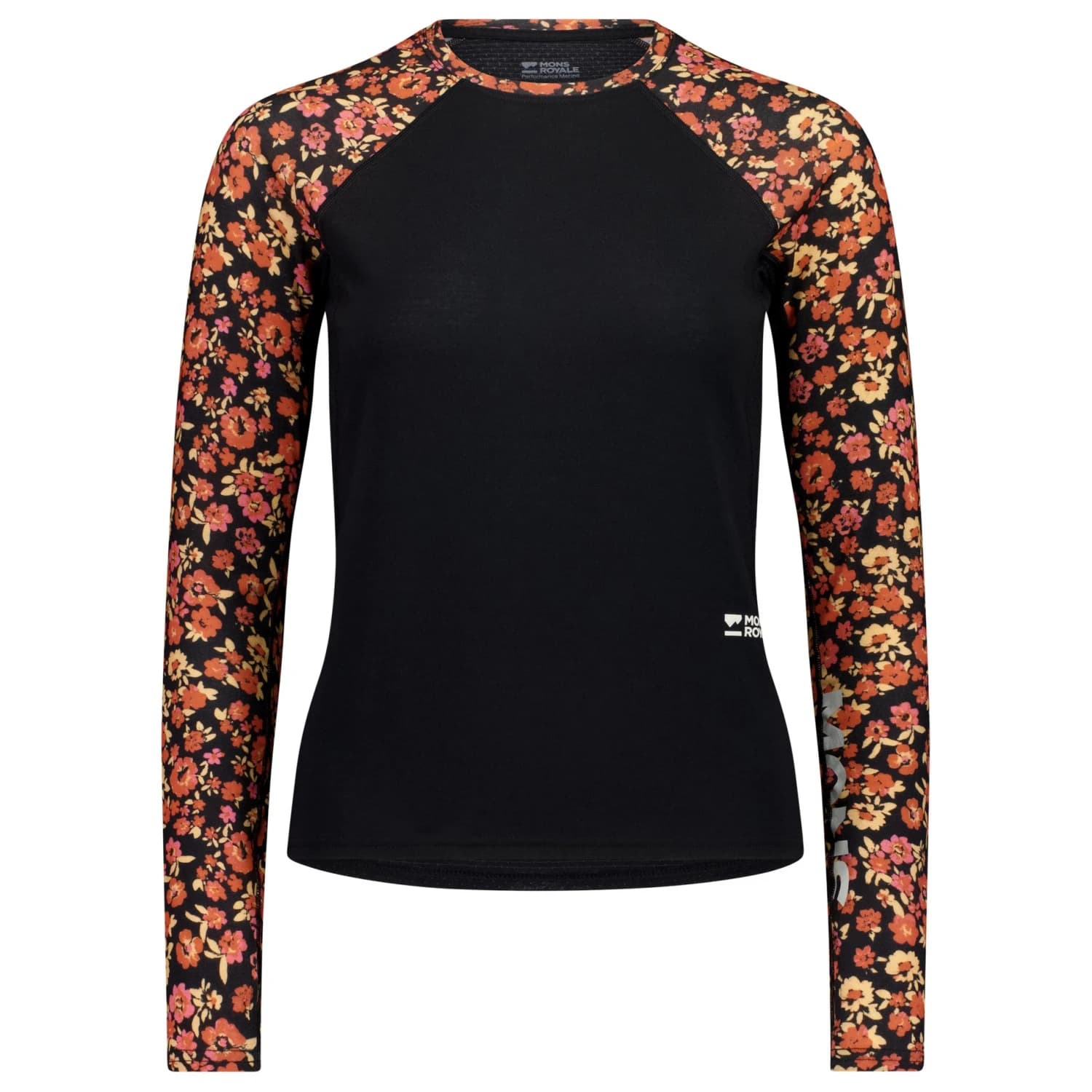 Дамско мериносово термобельо Mons Royale Women's Bella Merino Long Sleeve Merino base layer - Ditzy Camo / Black