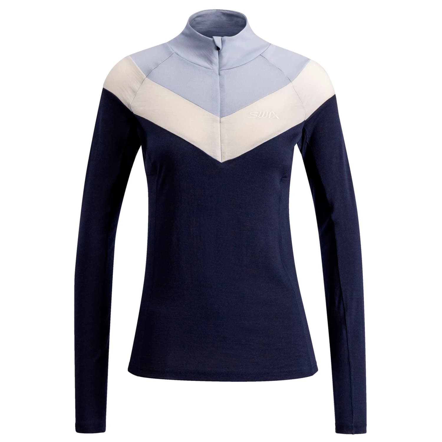 Мериносово термобельо Swix Women's Polaris Baselayer Halfzip Merino base layer - Dark Navy