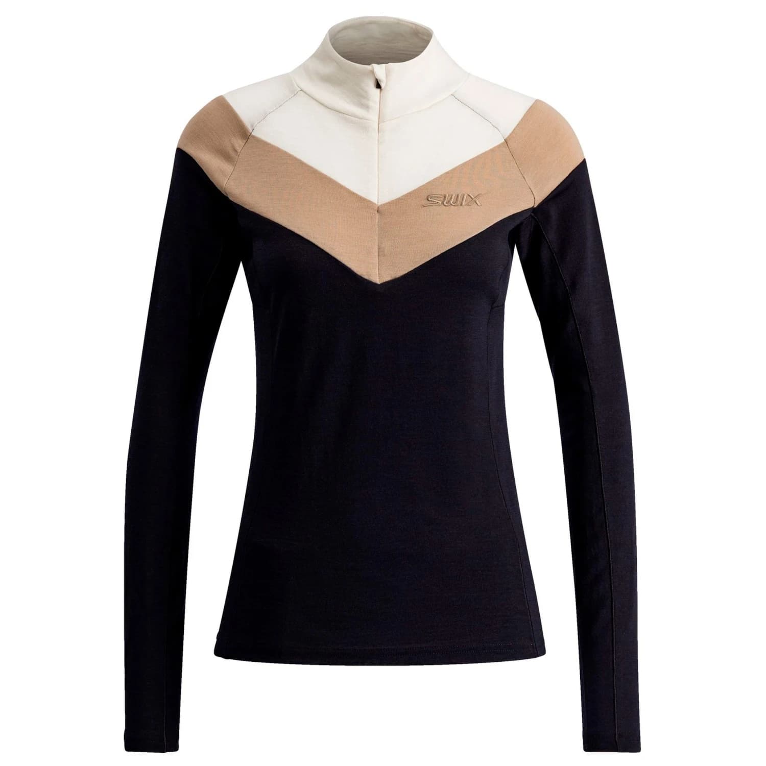 Мериносово термобельо Swix Women's Polaris Baselayer Halfzip Merino base layer - Jet Black