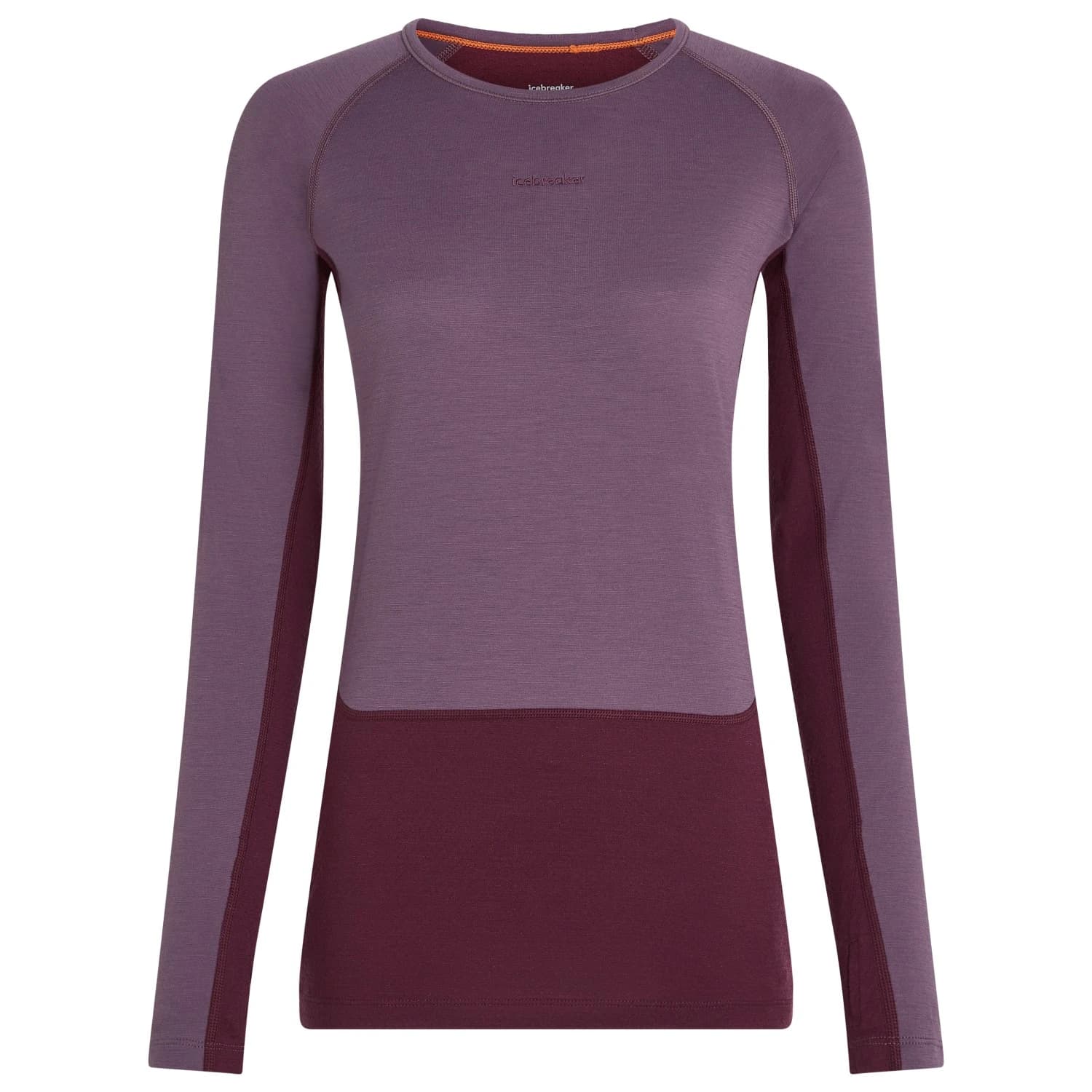 Мериносово термобельо Icebreaker Women's Merino 200 Zoneknit L/S Crewe Merino base layer - Dark Berry / Grey Plum / Cb