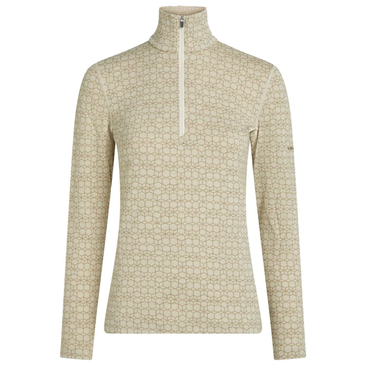 Мериносово термобельо Icebreaker Women's Merino 260 Oasis L/S Half Zip Alpine Geo Merino base layer - Undyed / Cumin / J