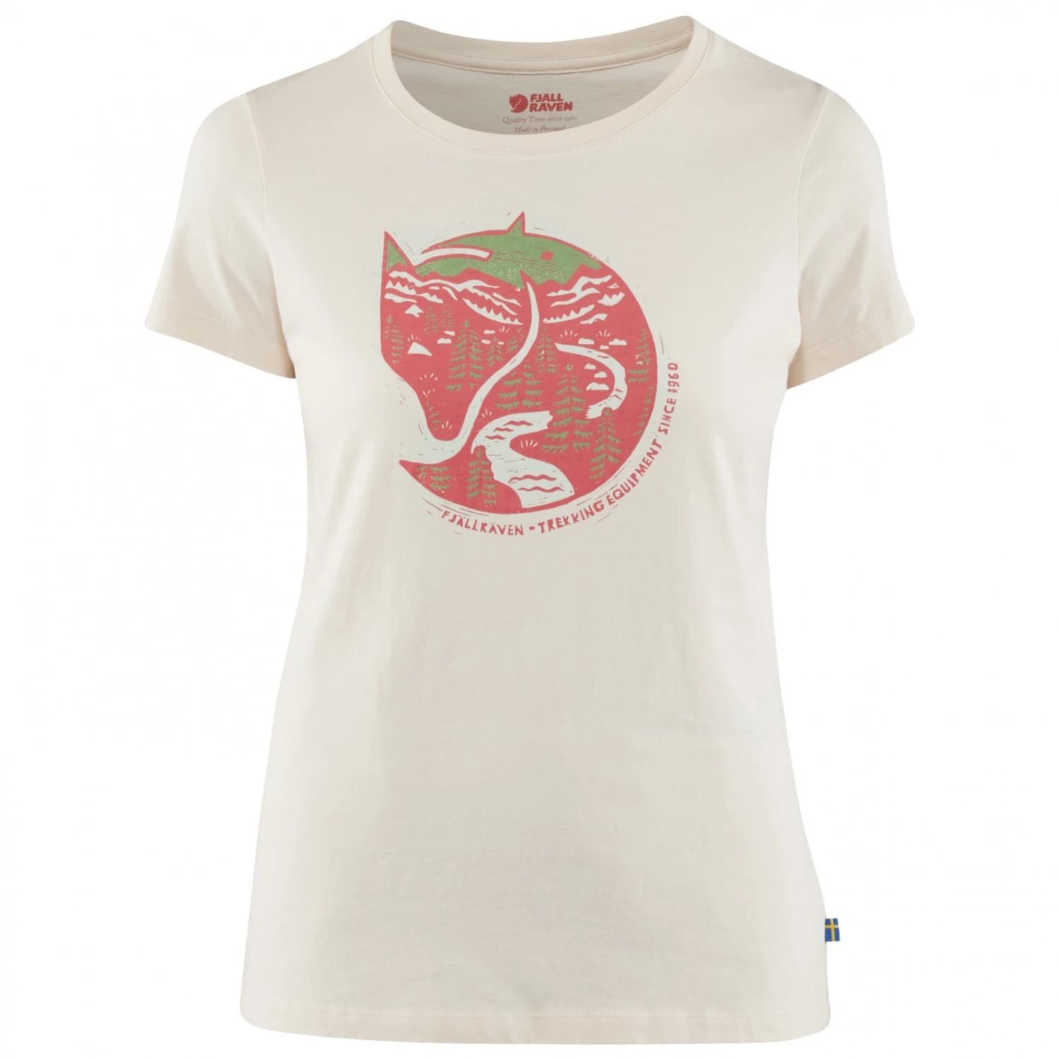 Дамска тениска Fjällräven Women's Arctic Fox Print T-shirt - Chalk White