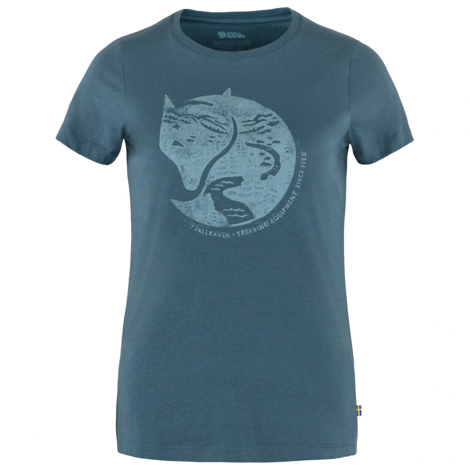 Дамска тениска Fjällräven Women's Arctic Fox Print T-shirt - Indigo Blue