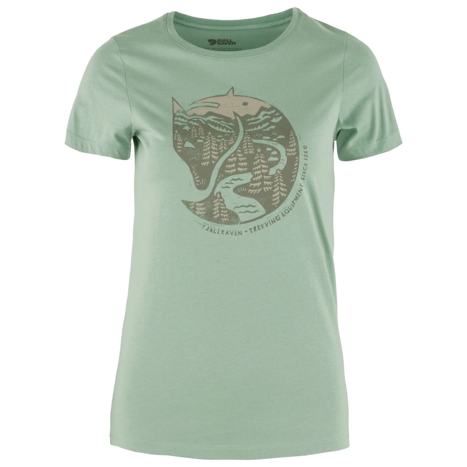 Дамска тениска Fjällräven Women's Arctic Fox Print T-shirt - Misty Green