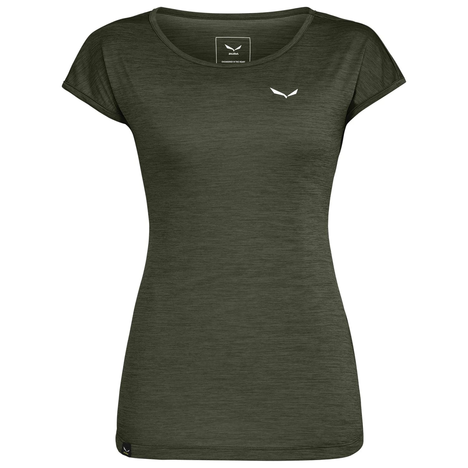Дамска спортна тениска Salewa Women's Puez Melange Dry S/S Tee T-shirt - Dark Olive Melange