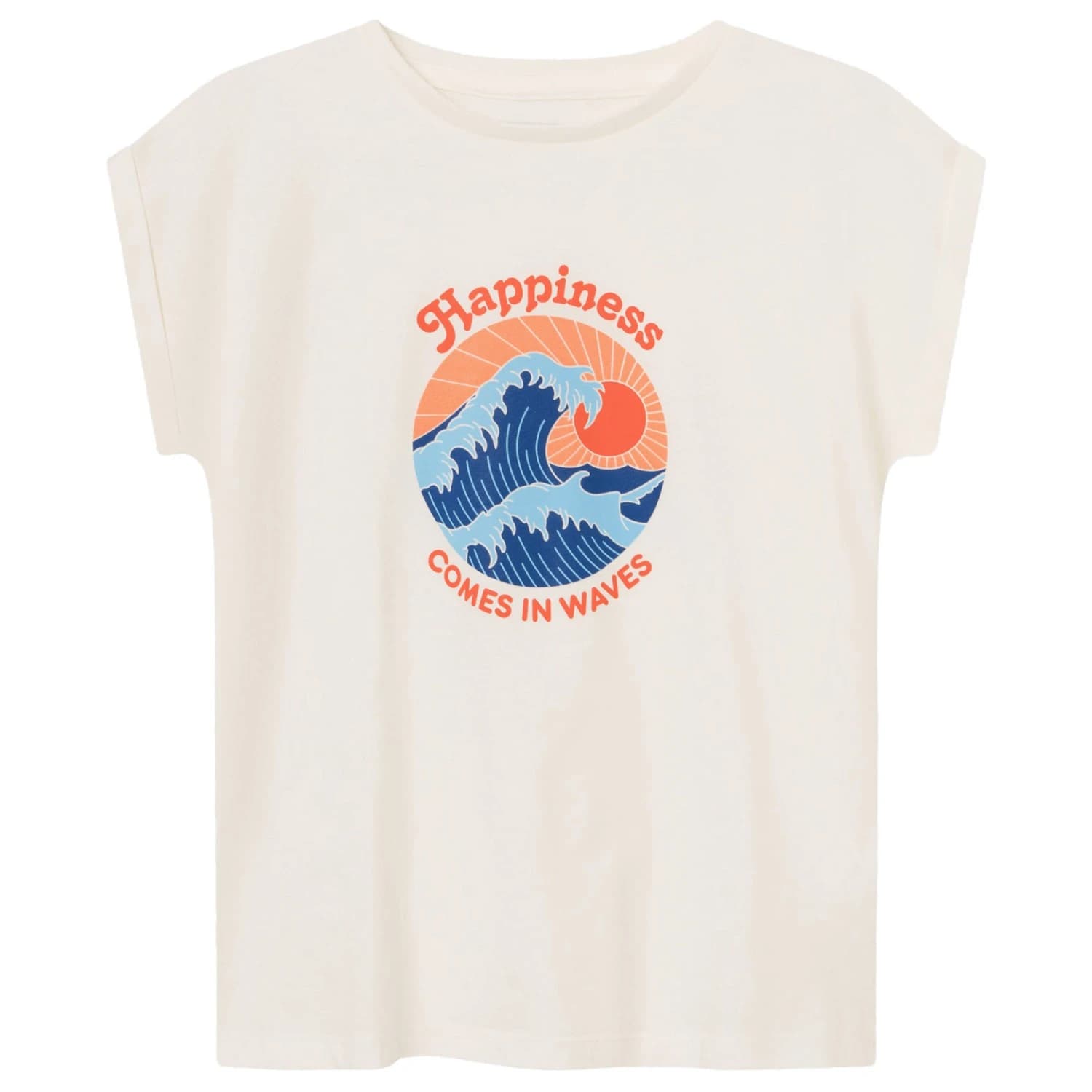 Дамска тениска DEDICATED Women's Visby Happiness T-shirt - Whisper White