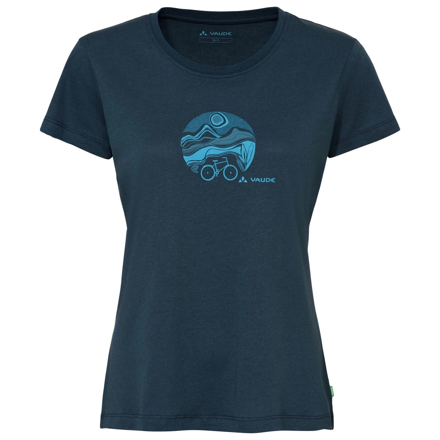 Дамска фланелка с къс ръкав за колоездене Vaude Women's Cyclist V T-shirt - Dark Sea / Dark Sea
