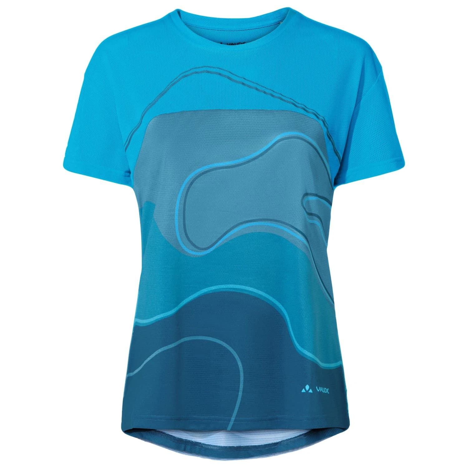 Дамска фланелка с къс ръкав за колоездене Vaude Women's Moab T-Shirt Vi Sport shirt - Shore Blue