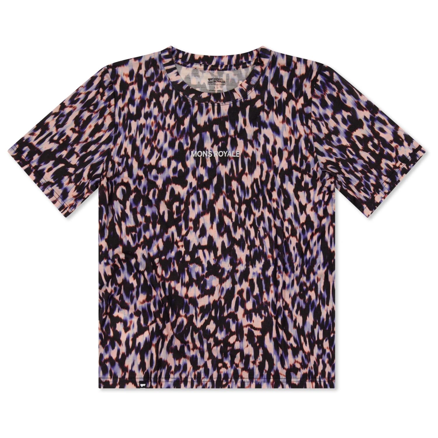 Дамска мериносова блуза Mons royale Women's Icon Relaxed Tee Merino shirt - Rock Leopard