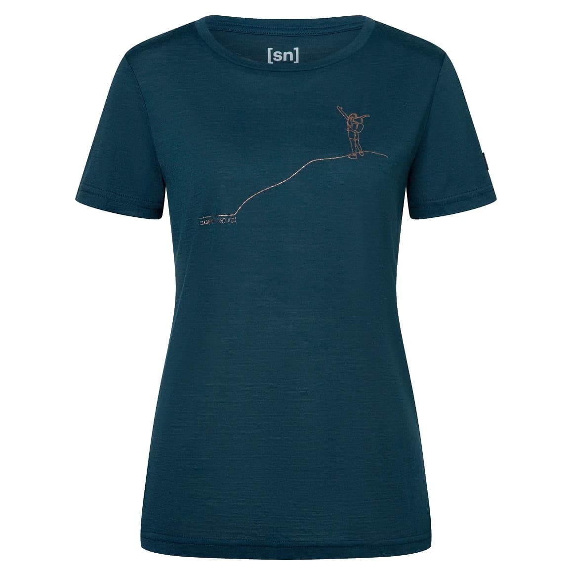 Дамска мериносова блуза Super.natural Women's Gipfelglück Tee Merino shirt - Blueberry / Copper