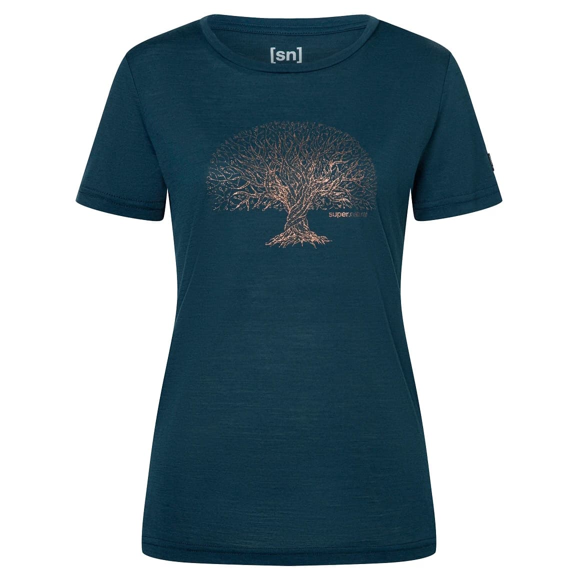 Дамска мериносова блуза super.natural Women's Tree of Knowledge Tee Merino shirt - Blueberry / Copper