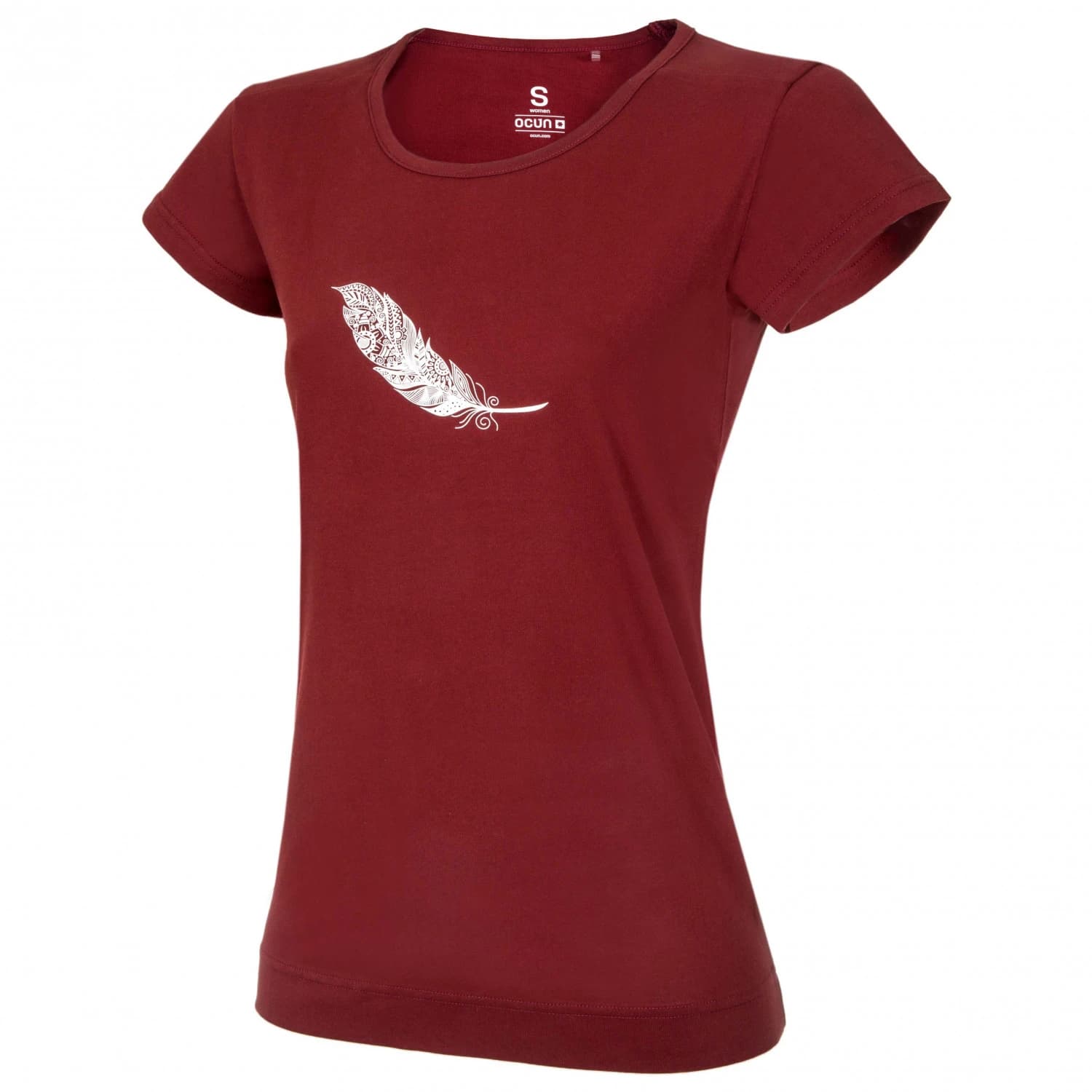 Дамска тениска Ocun Women's Classic T Organic Feather T-shirt - Wine Syrah