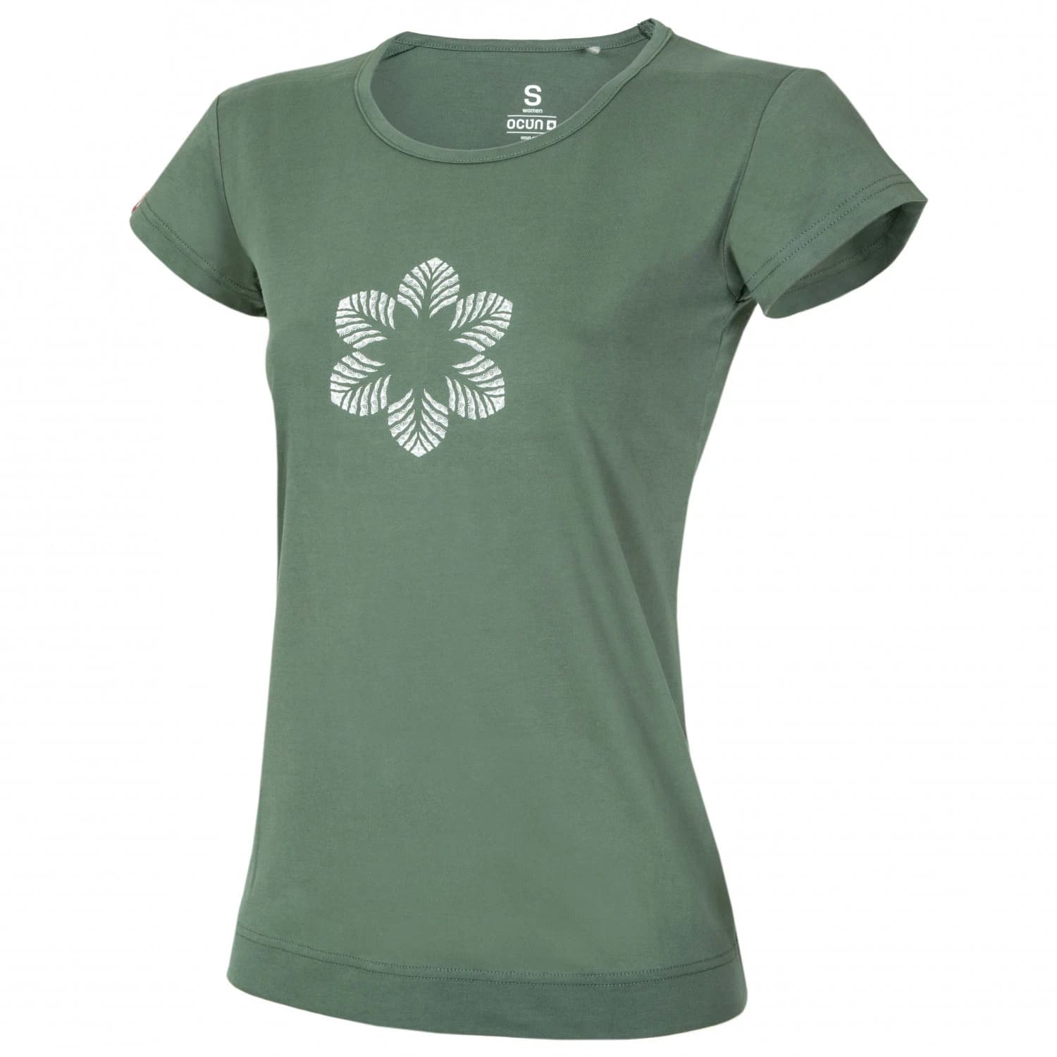 Дамска тениска Ocun Women's Classic T Organic Flower T-shirt - Green Duck