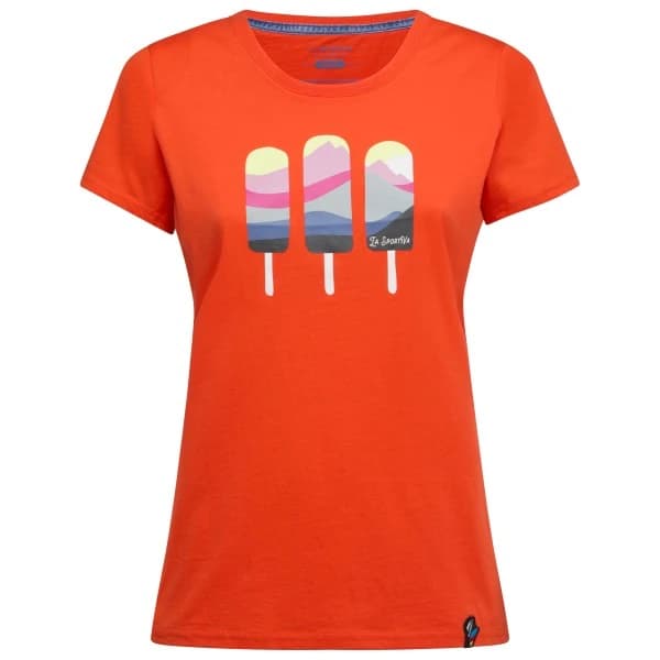 Дамска тениска La Sportiva Women's Icy Mountains T-Shirt - Cherry Tomato