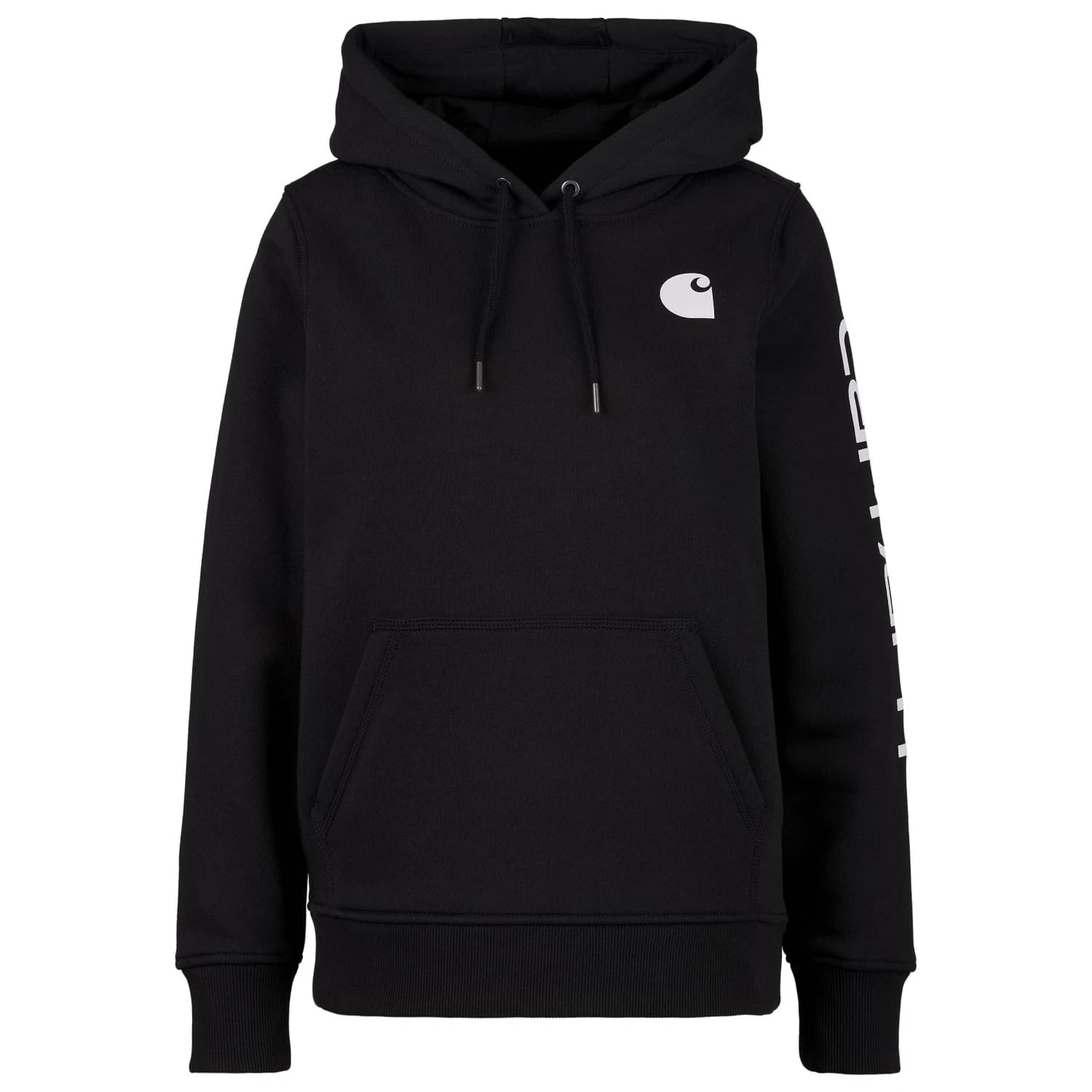 Суичър Carhartt Women's Clarksburg Logo Sleeve Sweatshirt Hoodie - Black