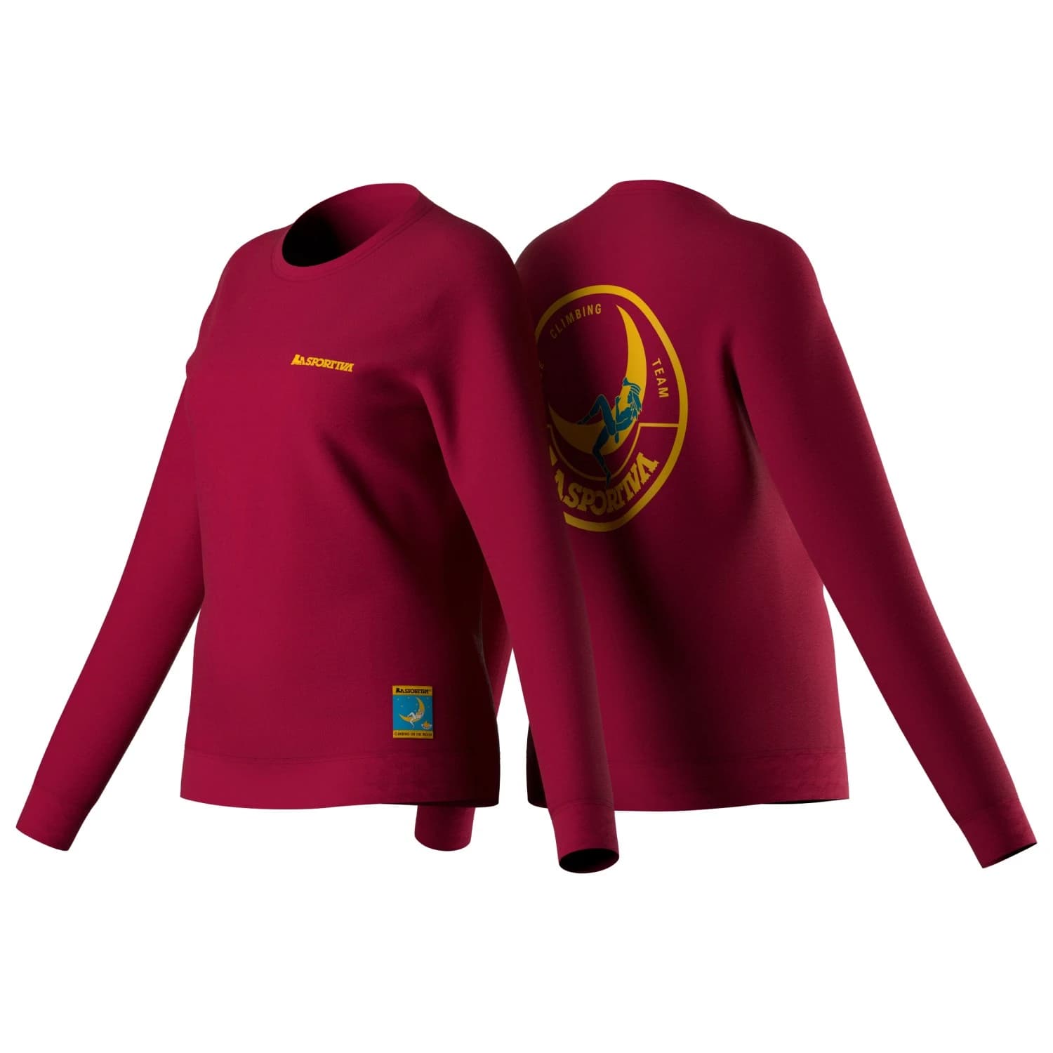 Дамски пуловер La Sportiva Women's Climbing On The Moon Sweatshirt Jumper - Fucsia / Giallo