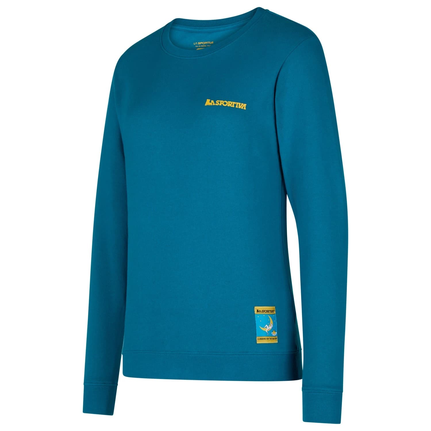 Дамски пуловер La Sportiva Women's Climbing On The Moon Sweatshirt Jumper - Turchese / Giallo