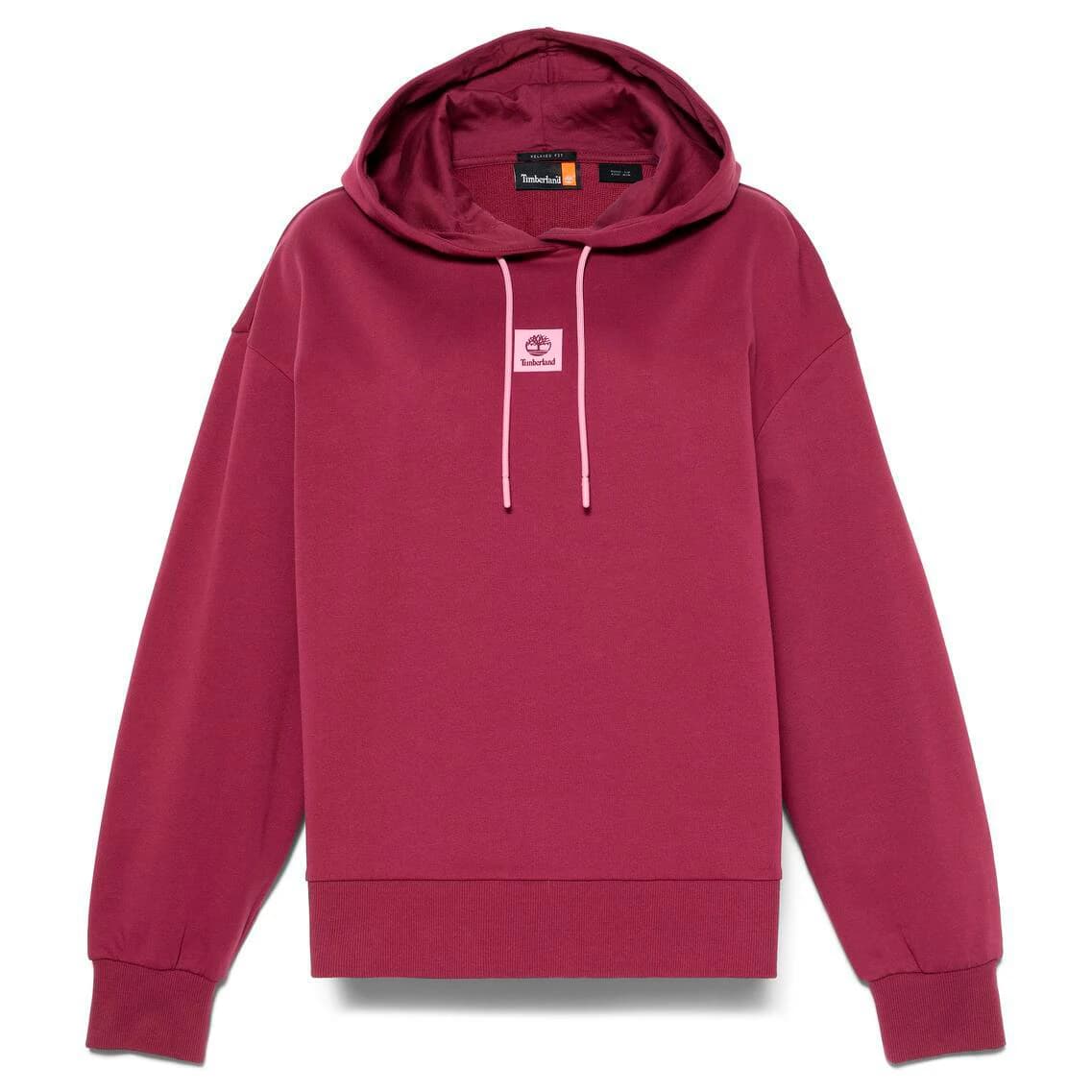 Дамски суичър Timberland Women's Stack Logo Loop Back Hoodie - Burgundy