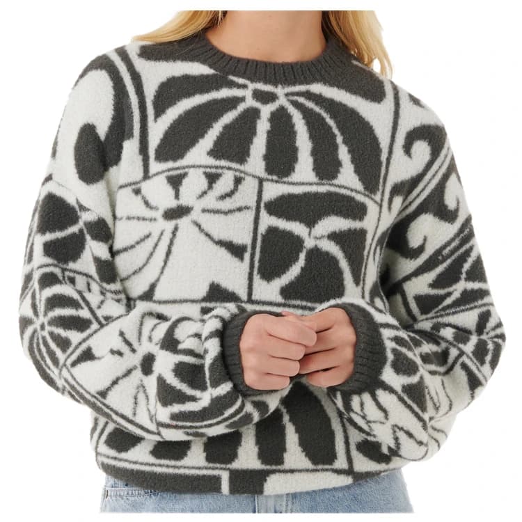 Дамски пуловер Rip Curl Women's AOTS TY Williams Jacquard Crew Jumper - Black