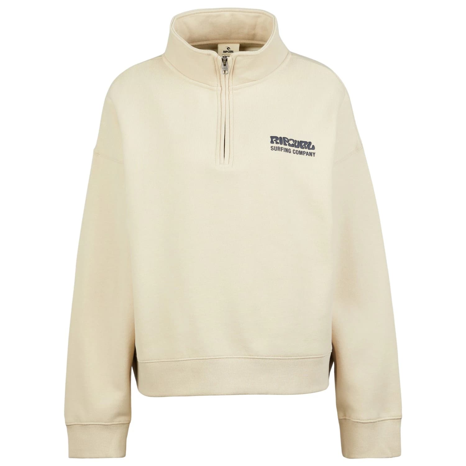 Дамски пуловер Rip curl Women's Surf Puff 1/4 Zip Jumper - Natural